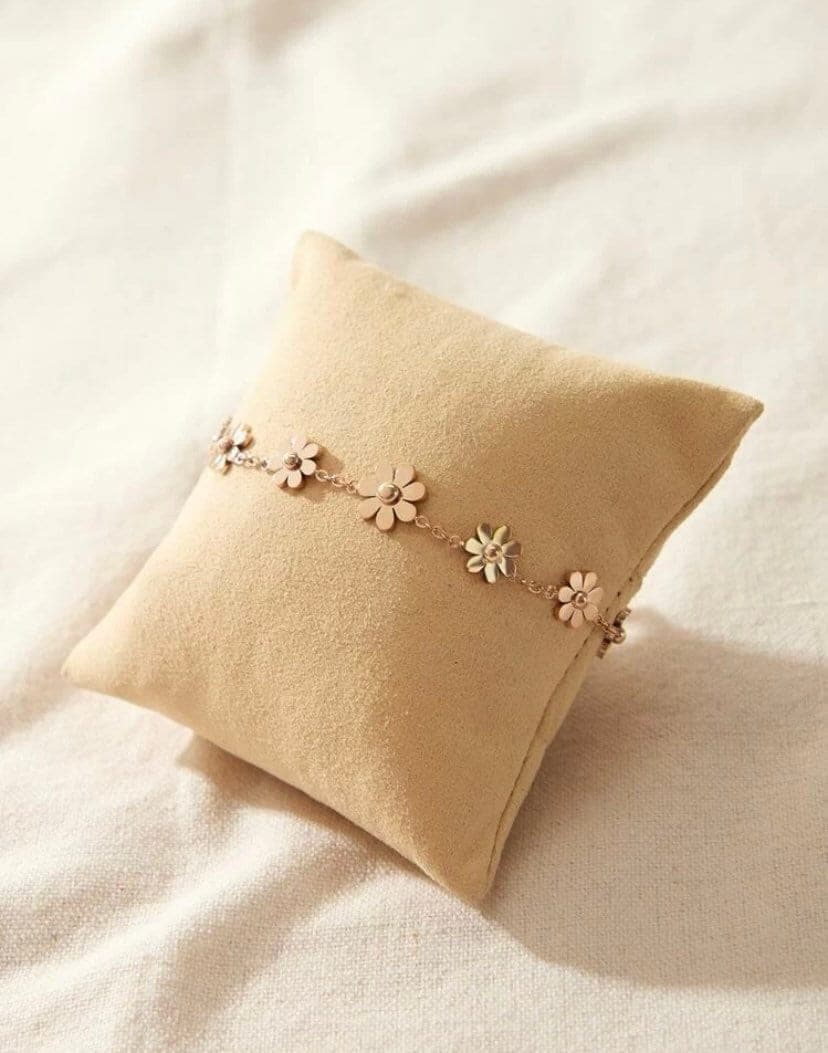 Rose Gold Flower Bracelet: Dainty Lucky Charm Jewelry