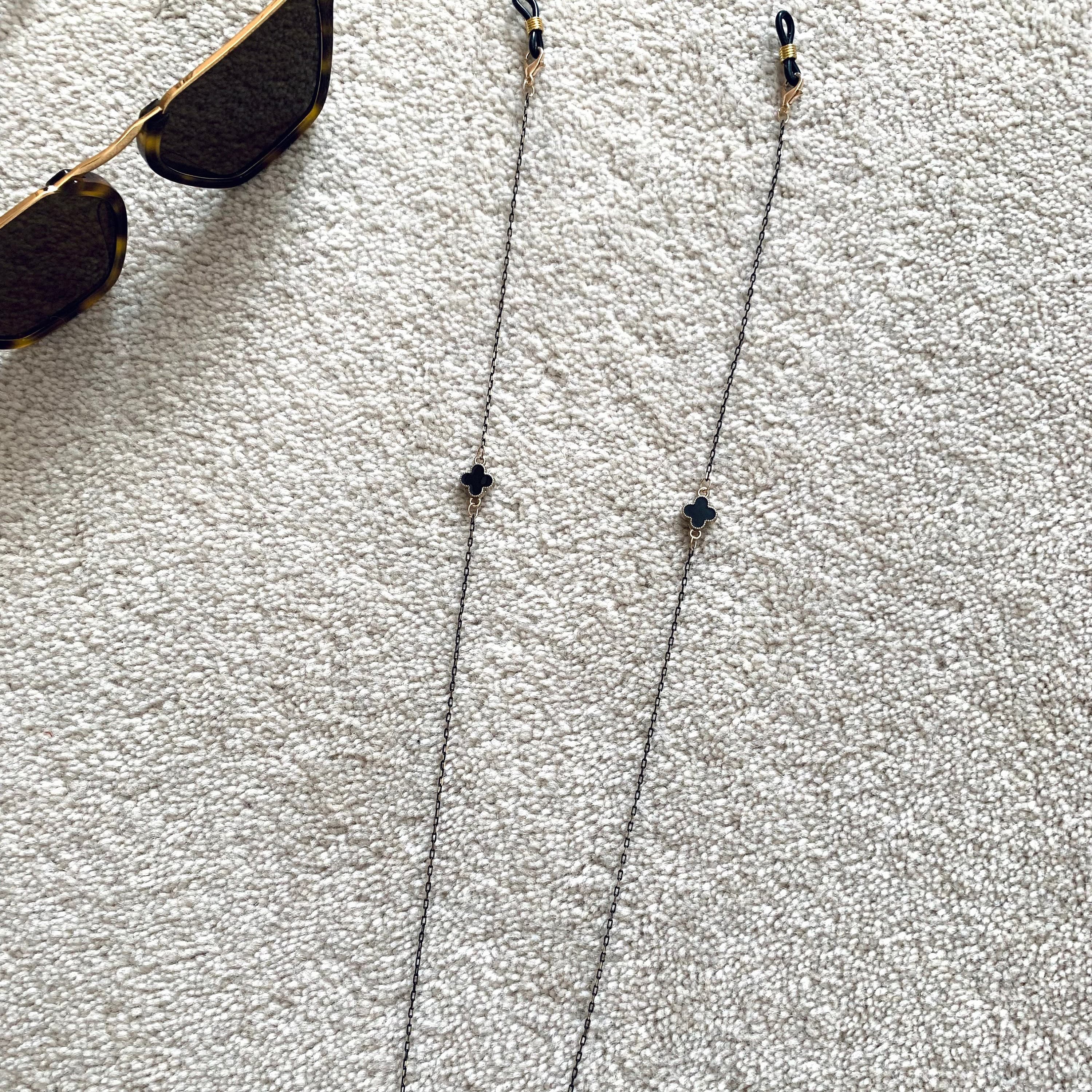 Lucky Clover Glasses Chain: Gold Enamel Eyeglass Lanyard - image 4