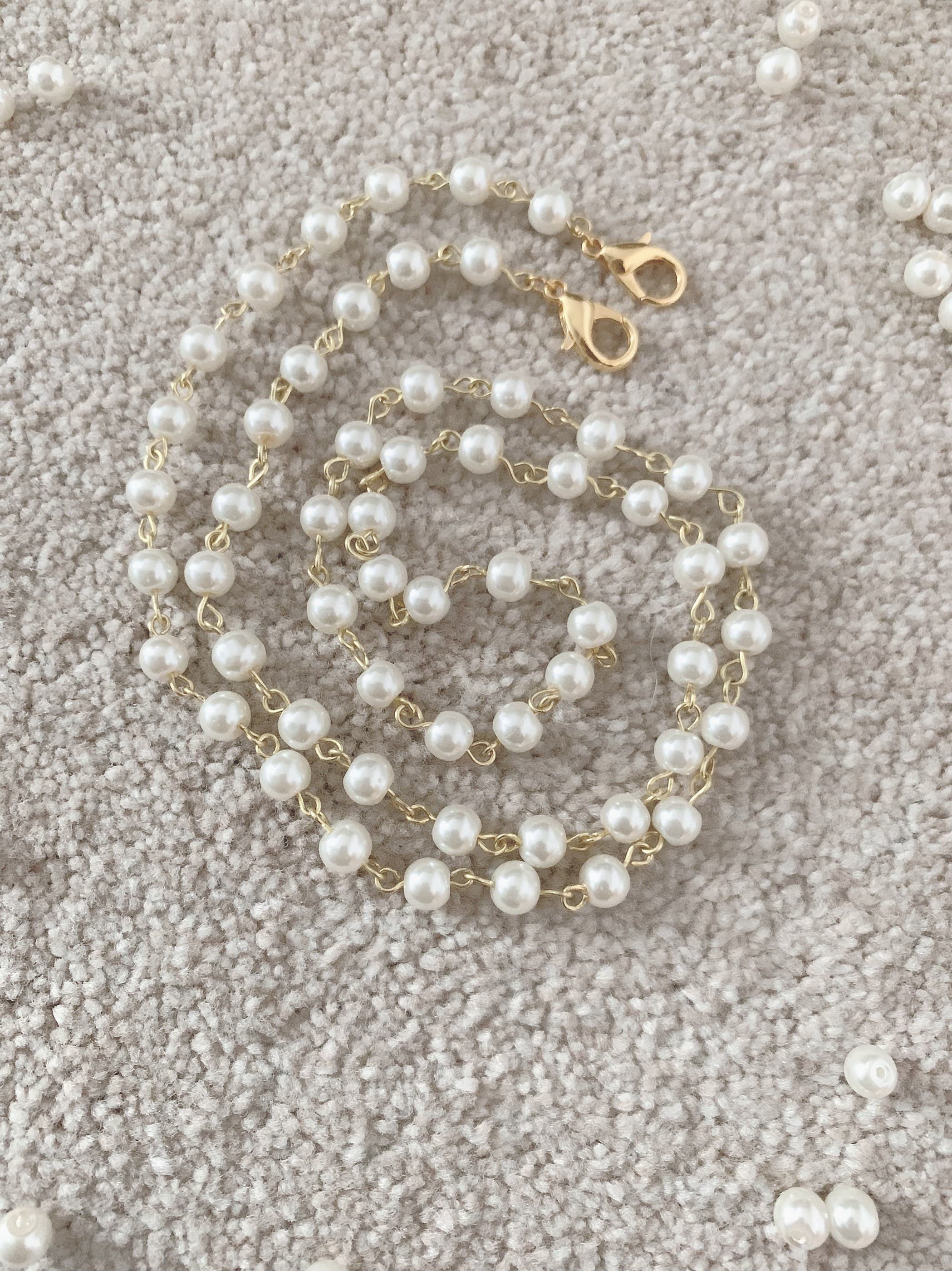 Handmade White Pearl Face Mask Chain: Glasses Lanyard - image 3