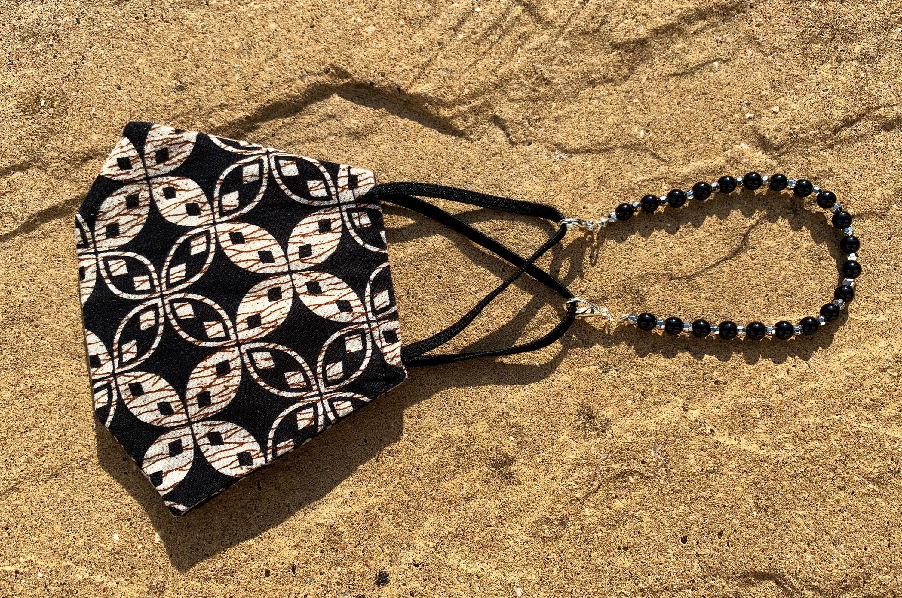 Handmade Black Beaded Hijab Face Mask Chain: Ear Saver - image 4