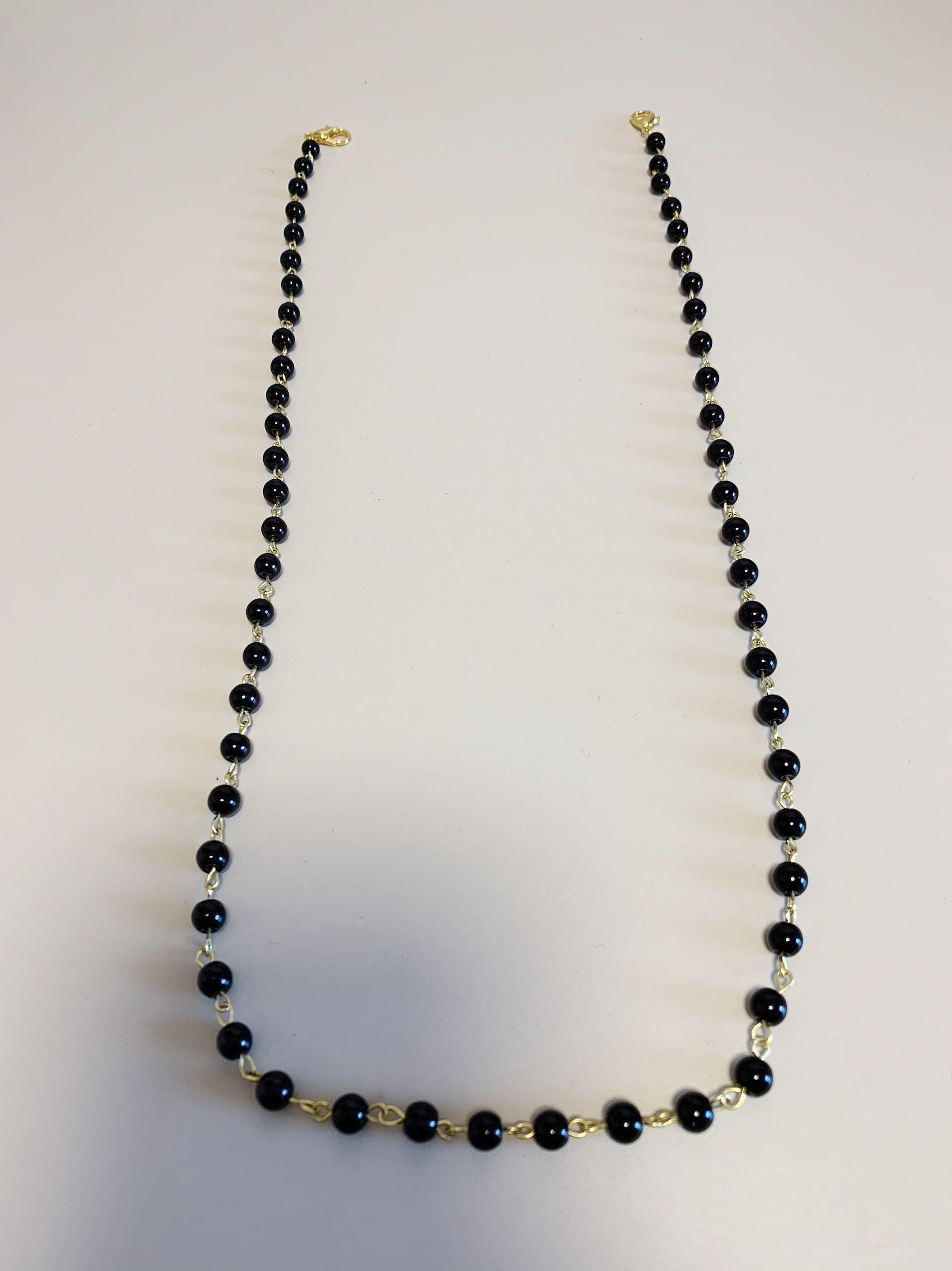 Handmade Black Bead Face Mask Lanyard: Glasses Chain - image 4
