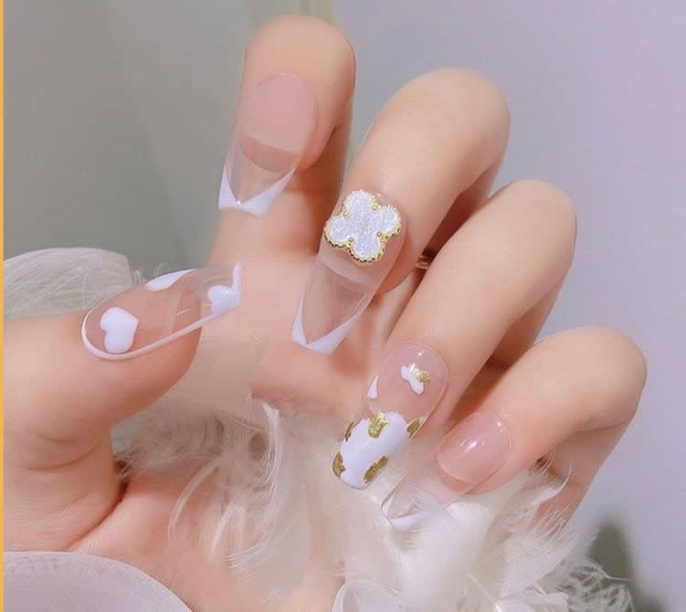 Gold Four Leaf Clover 3D Nail Art Decoration (2pcs)