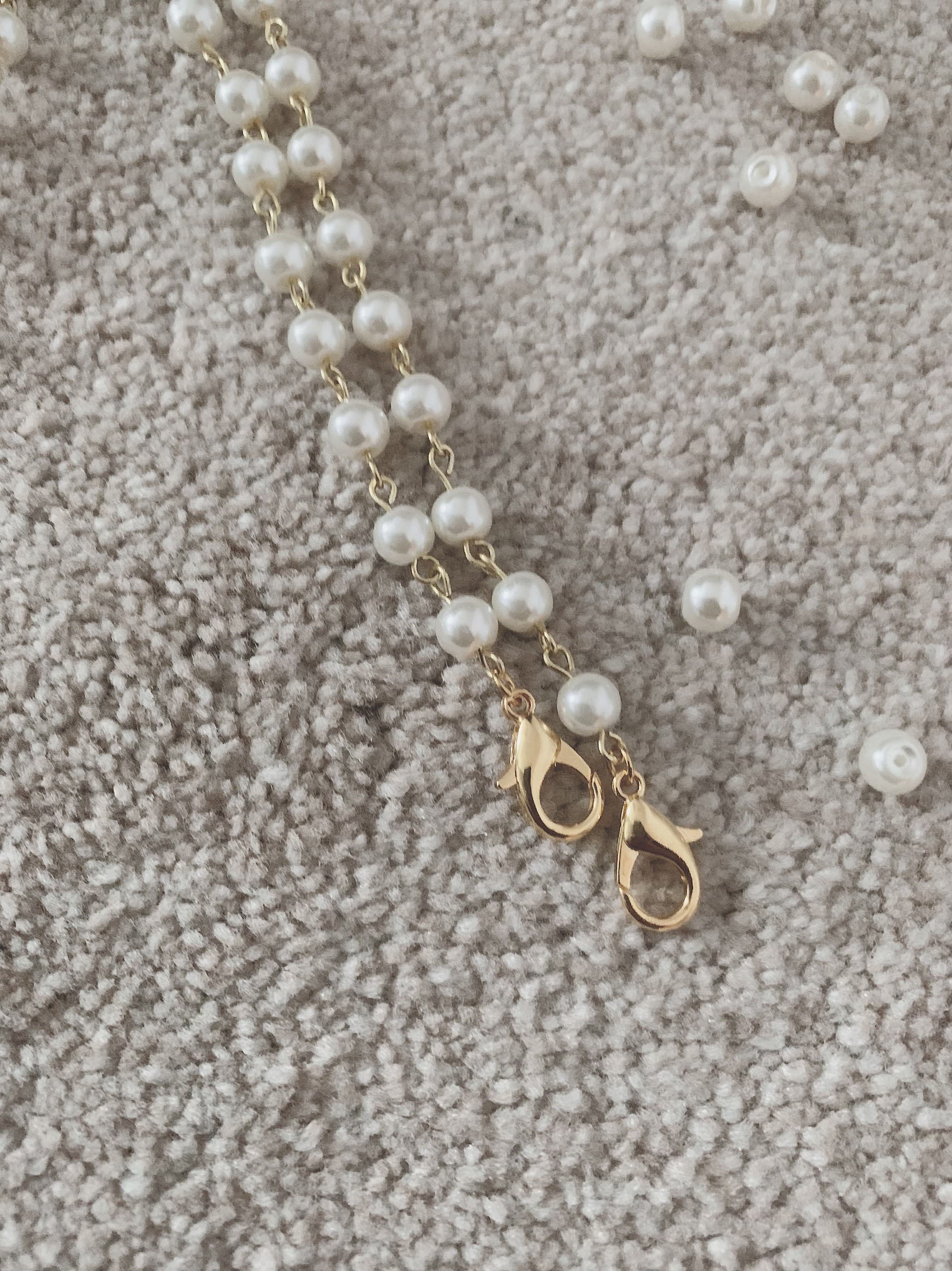 Handmade White Pearl Face Mask Chain: Glasses Lanyard - image 4