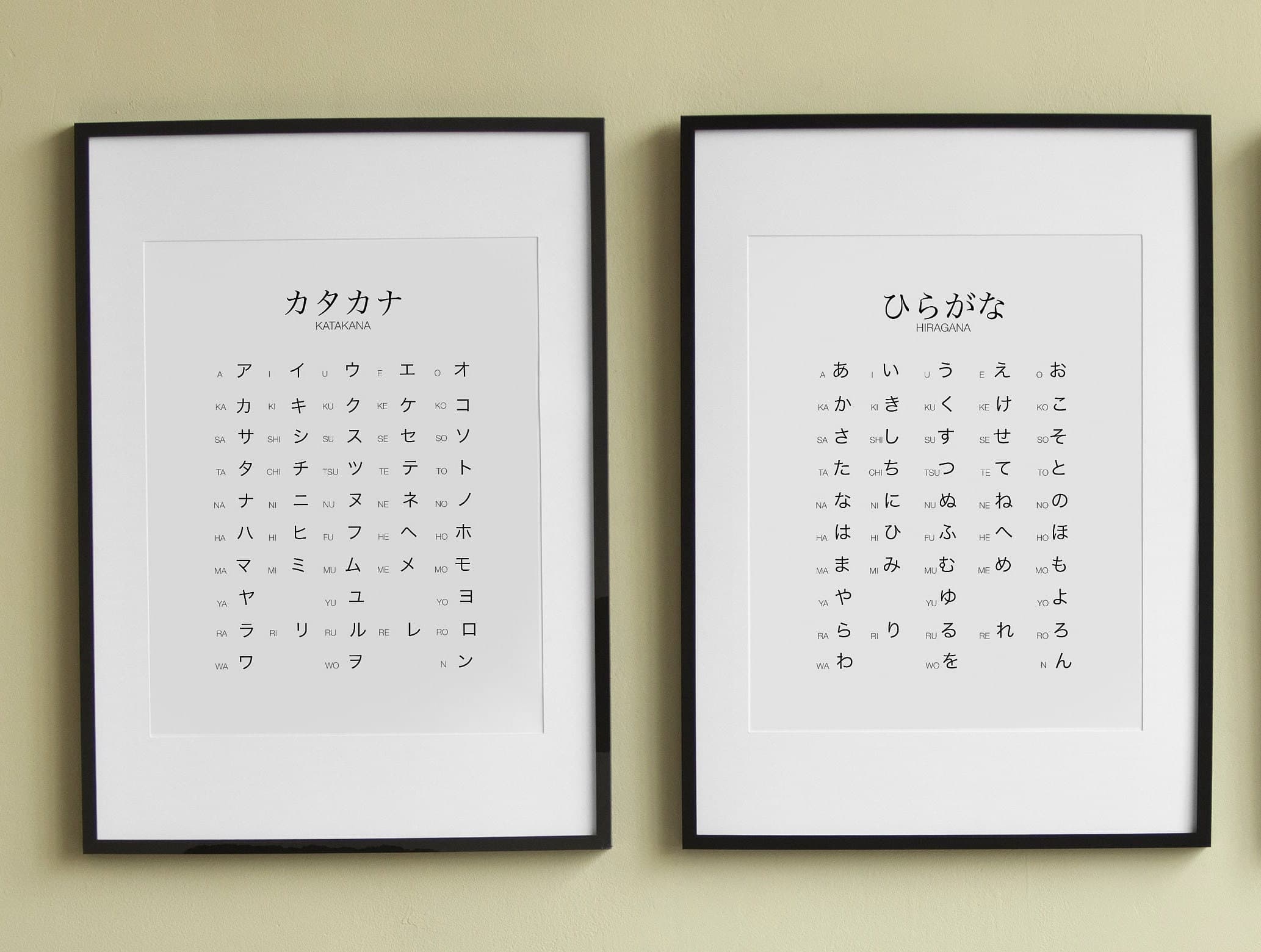 Hiragana Katakana Chart, Japanese Alphabet Art (Digital Download)