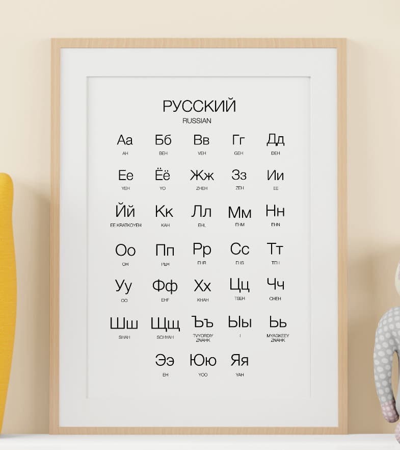 Russian Alphabet Poster, Language Learning Print (Digital Download)