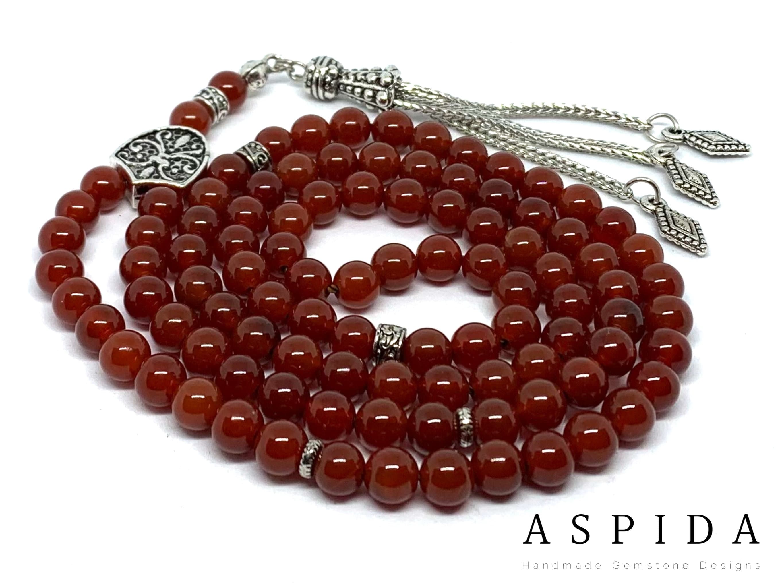 Real Yemen Agate Gemstone, Islamic Prayer 99 Beads, Tasbih, Tesbih, Misbaha, Tasbeeh, Sibha, Rosary, Tasbih 99, Tasbih Personalized 6mm, Pre - image 4