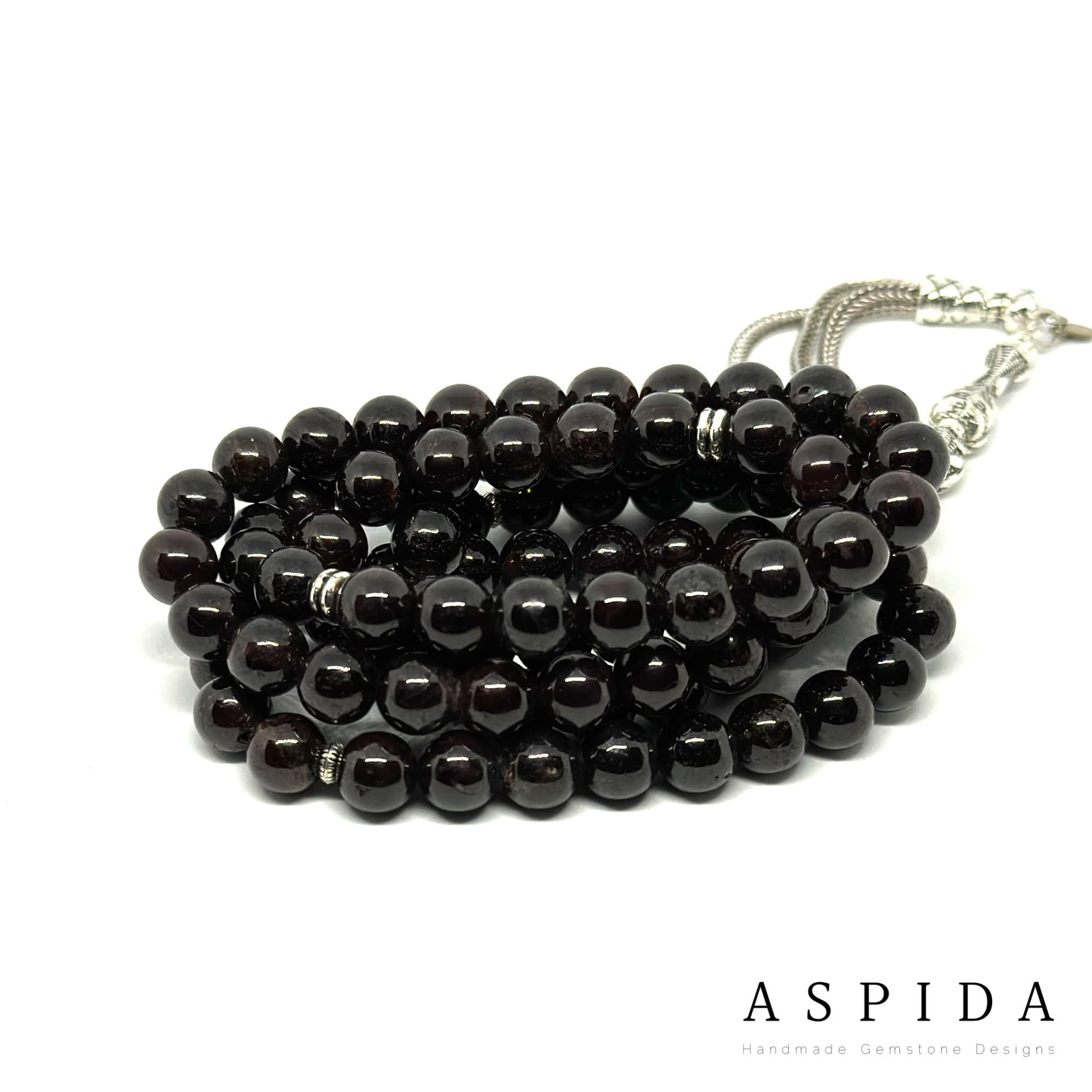 Real Garnet Gemstone, Islamic Prayer 99 Beads, Tasbih, Tesbih, Misbaha, Tasbeeh, Sibha, Rosary, Tasbih 99, Tasbih Personalized 8 mm, Premium - image 5