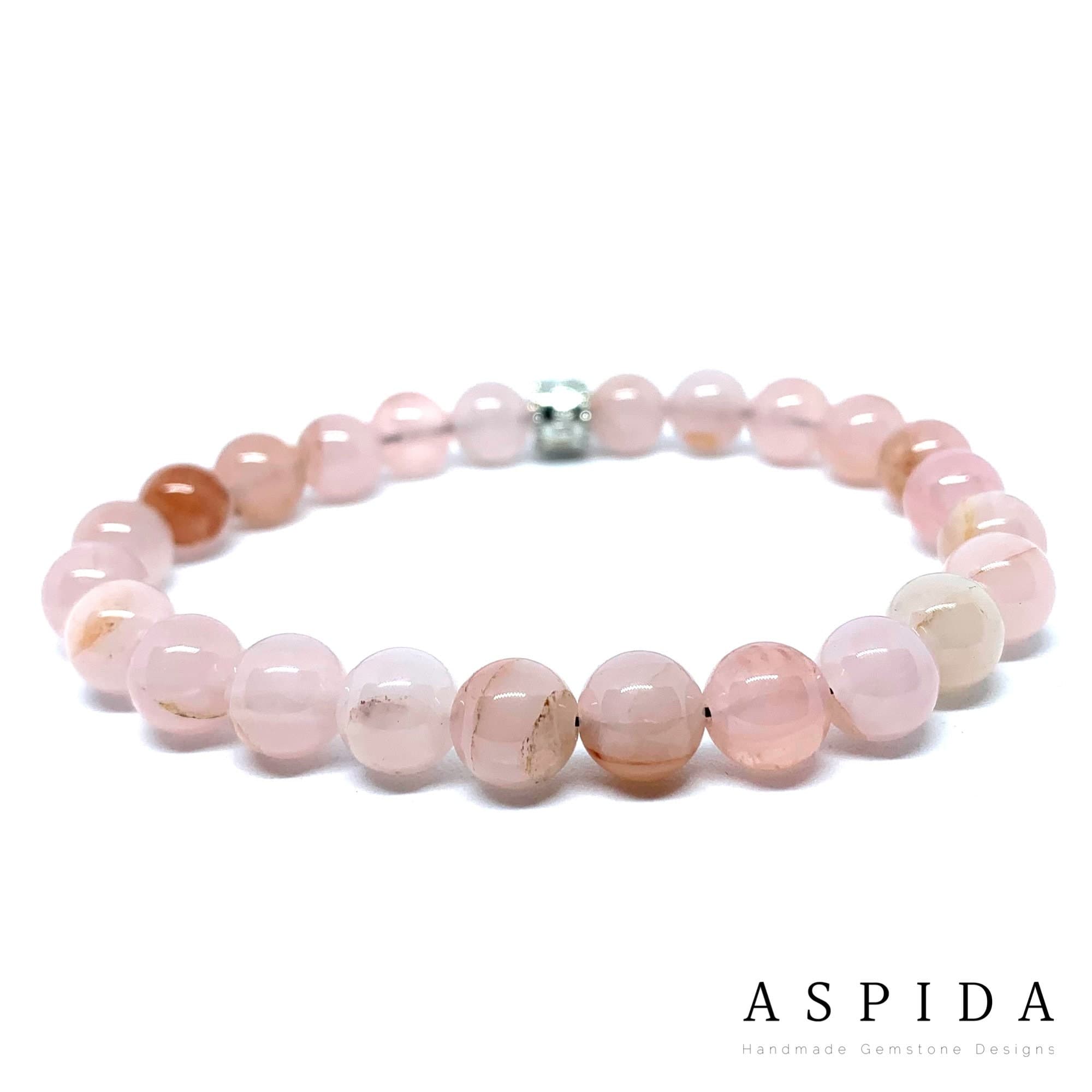 Real Rose Quartz Gemstone Crystal Bracelet, Bracelet For Men, Bracelet For Women, Bracelet For Couple, Customize Bracelet, Adjustable Gift,