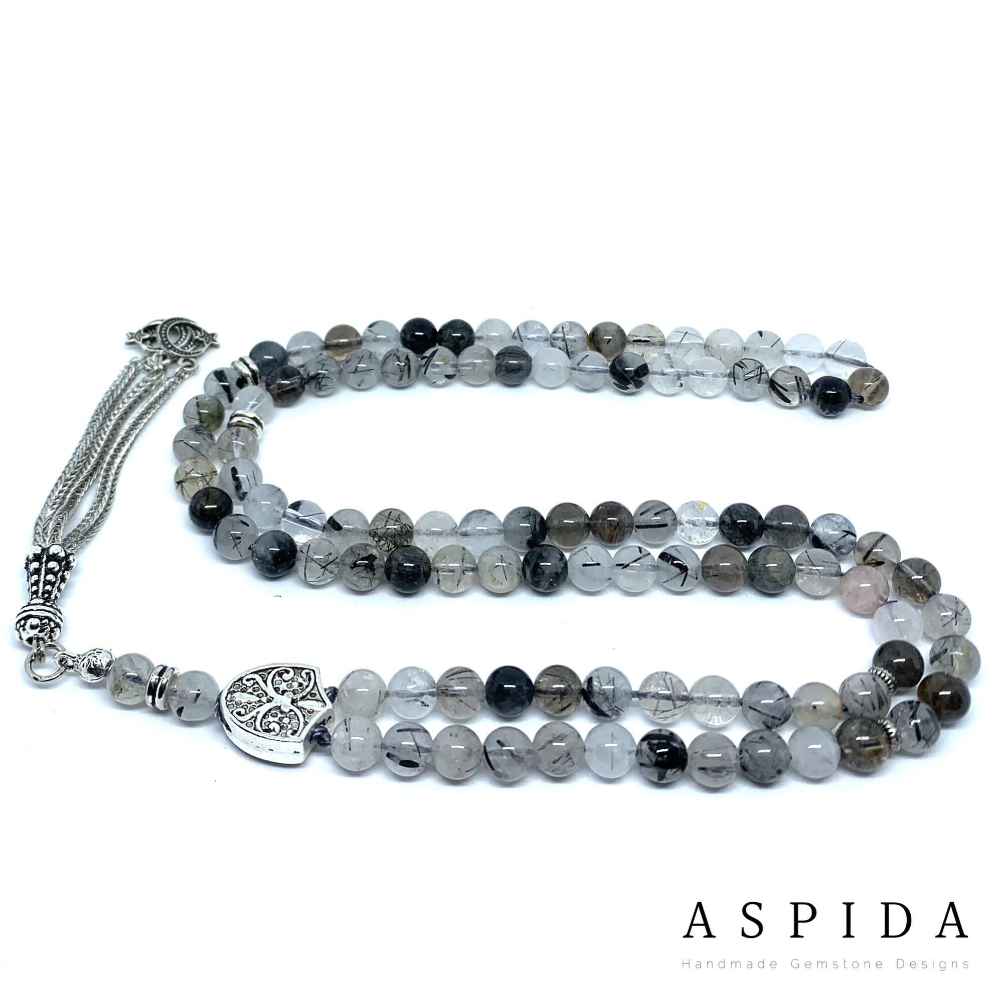 Real Rutile Quartz Gemstone, Islamic Prayer 99 Beads, Tasbih, Tesbih, Misbaha, Tasbeeh, Sibha, Rosary, Tasbih 99, Tasbih Personalized 6mm, - image 3