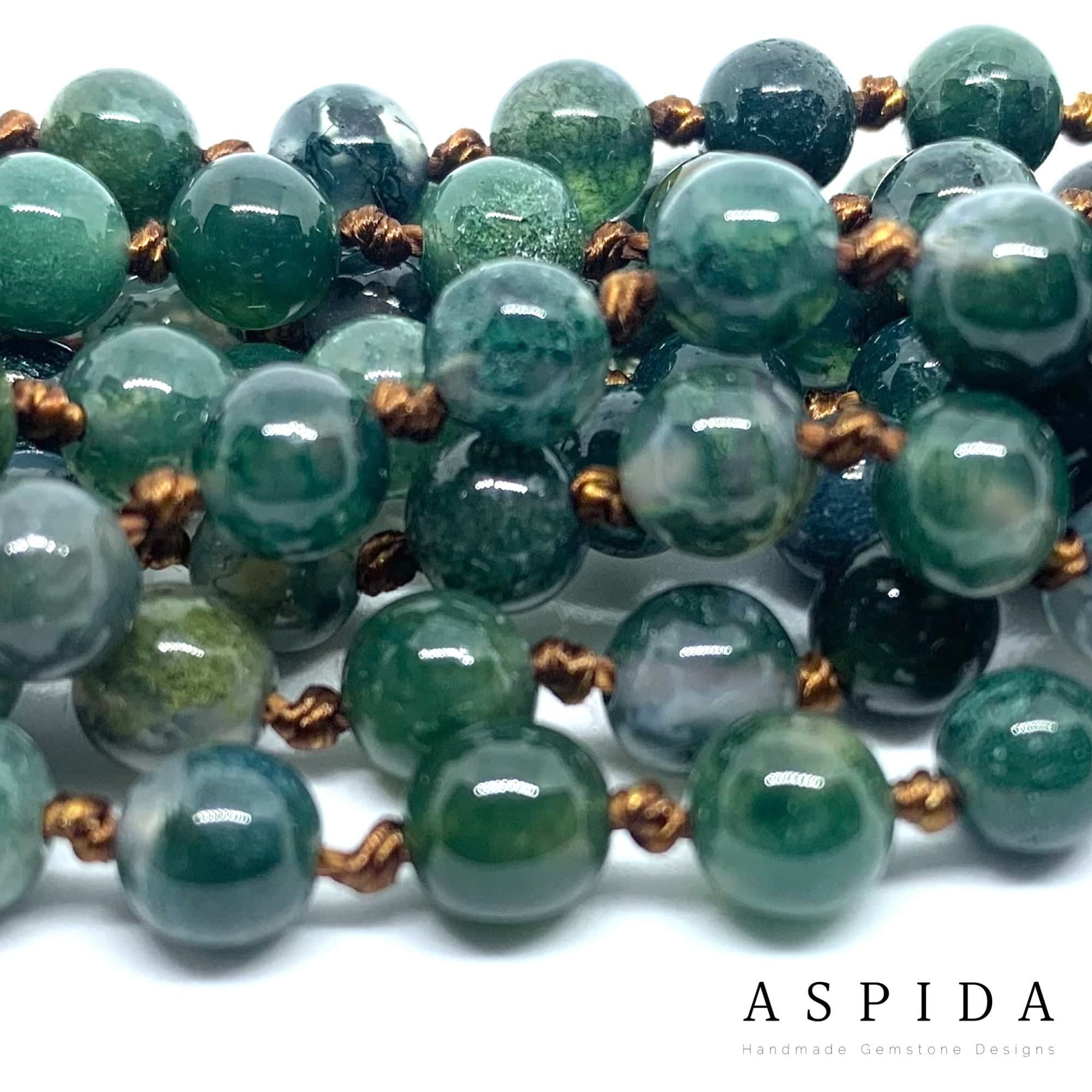 Real Moss Agate Gemstone Mala Spiritual Necklace 6mm , Hand Knotted 108 Mala Beads, 108 Mala Bead, Mala Tassel Necklace, Japa Mala, Meditati - image 4