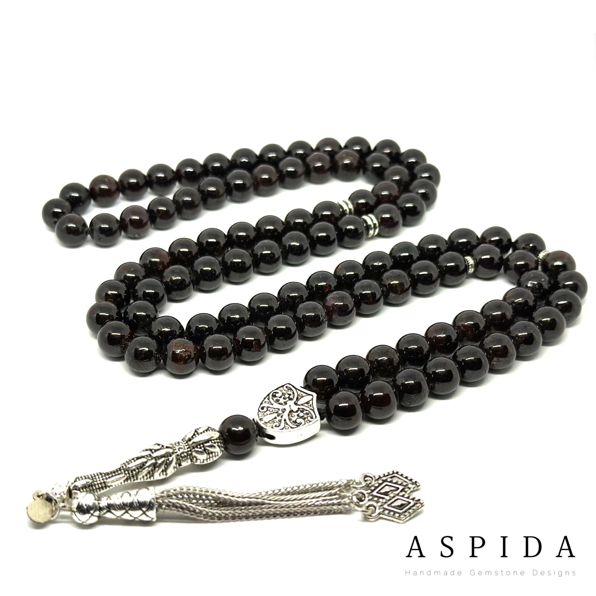 Real Garnet Gemstone, Islamic Prayer 99 Beads, Tasbih, Tesbih, Misbaha, Tasbeeh, Sibha, Rosary, Tasbih 99, Tasbih Personalized 8 mm, Premium