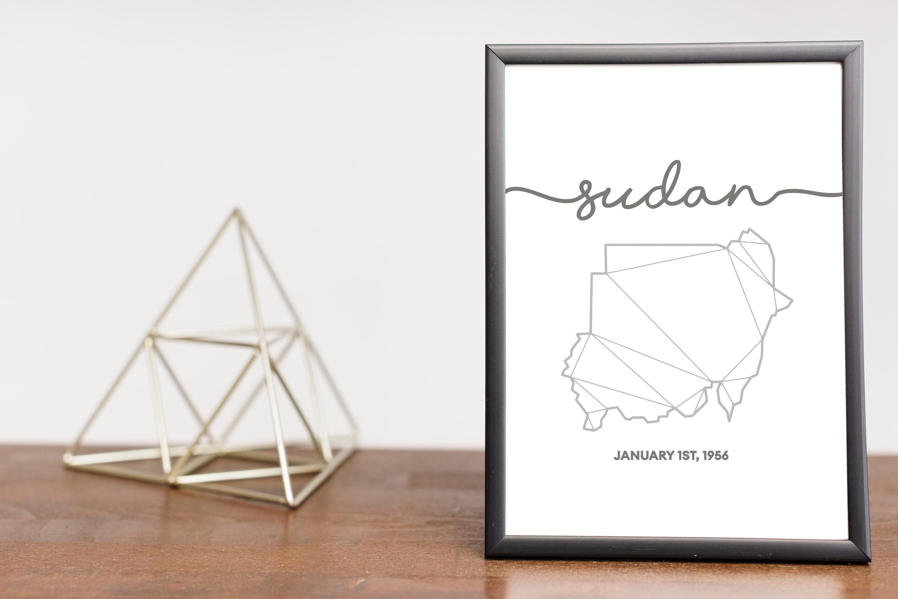 Sudan Map Wall Art | Minimal Black & White Line Illustration | Independence Day Gift | Modern Decor - image 3