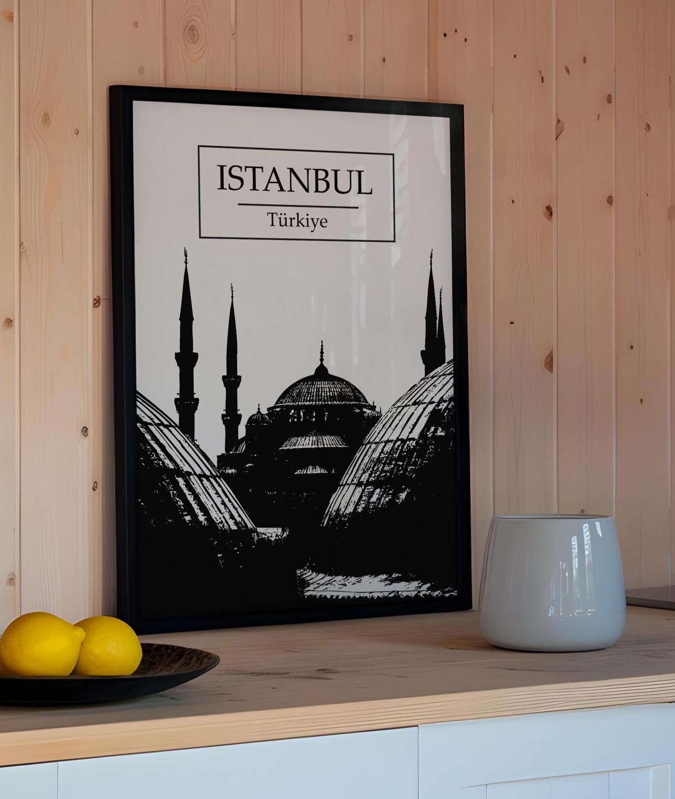 Istanbul Turkish Print | Minimal Black & White Mosque Wall Art | Sultan Ahmet Decor - image 5