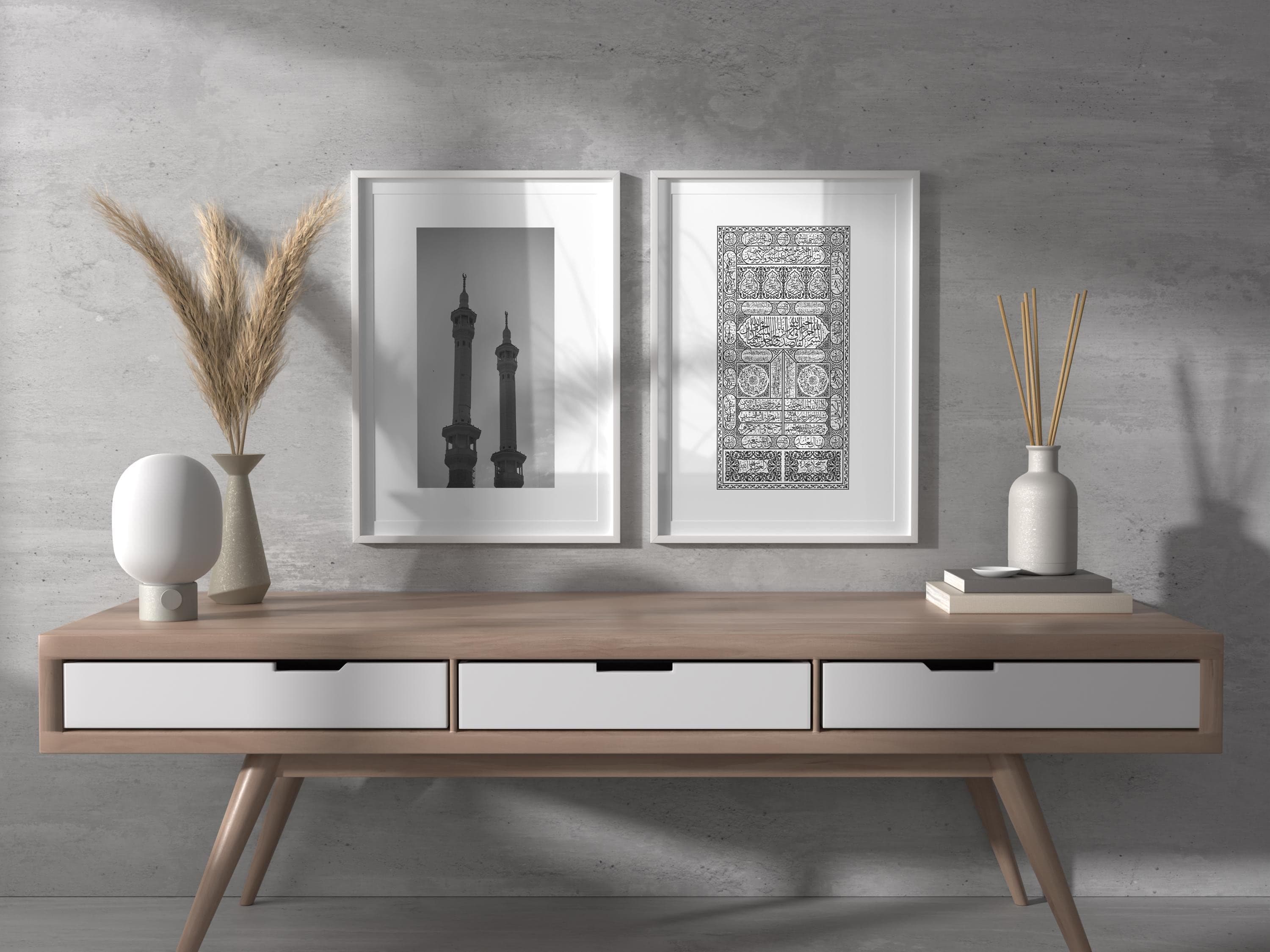 Islamic wall art, Mosque prints, Kabah door, black and white, Masjid decor, Muslim gift. - image 4