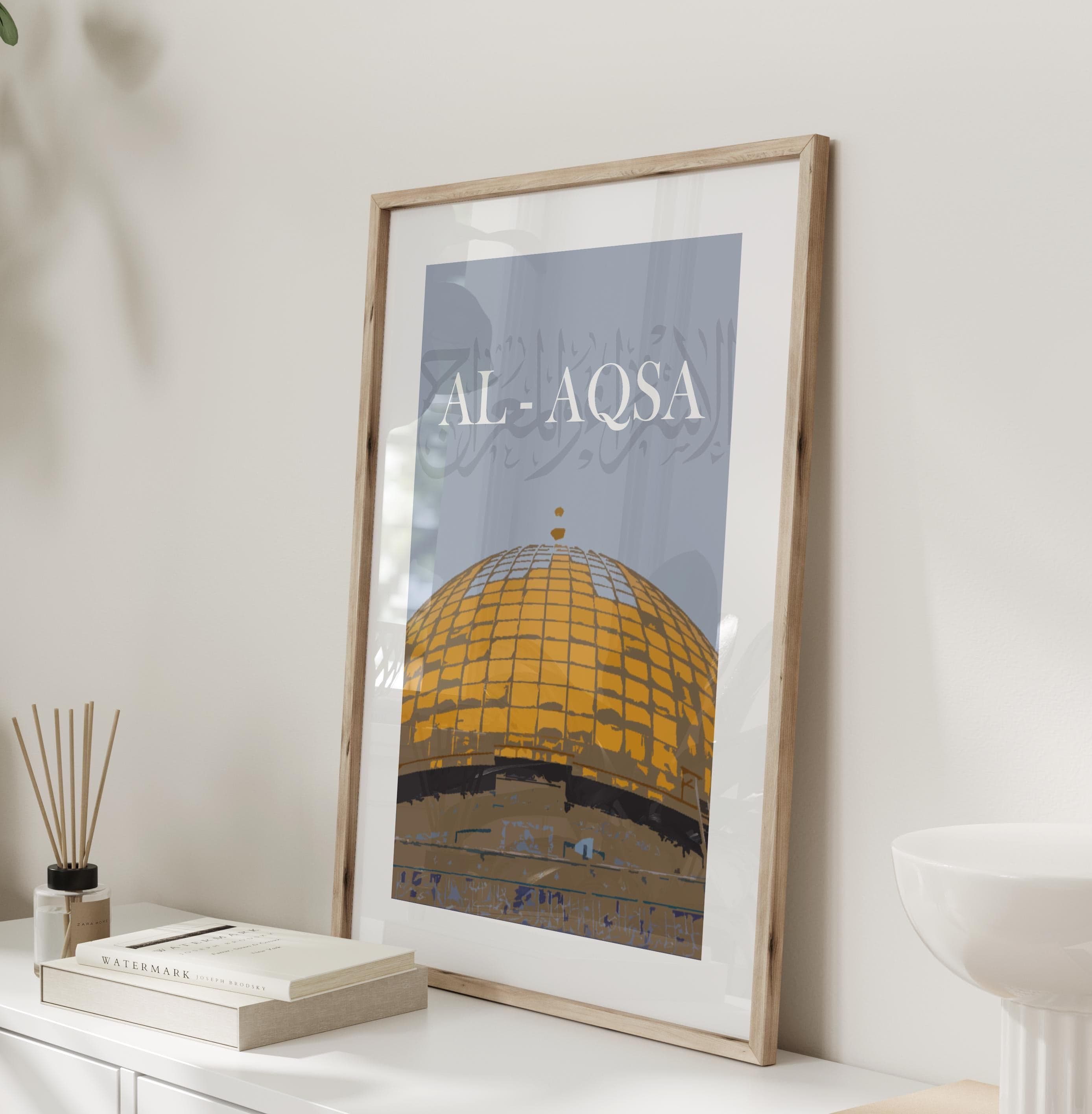 Palestine Print | Islamic Wall Art | Dome of the Rock | Map | Arabic Calligraphy | Gaza - image 3
