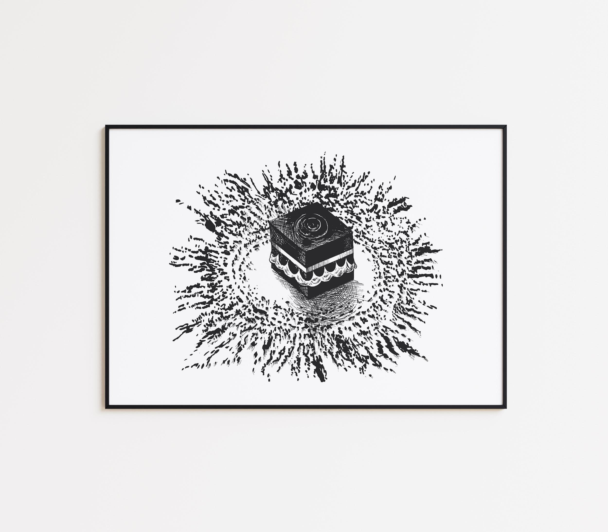 Black & White Minimal Kaaba Tawaf | Islamic Wall Art Landscape Chic | Umrah Gift