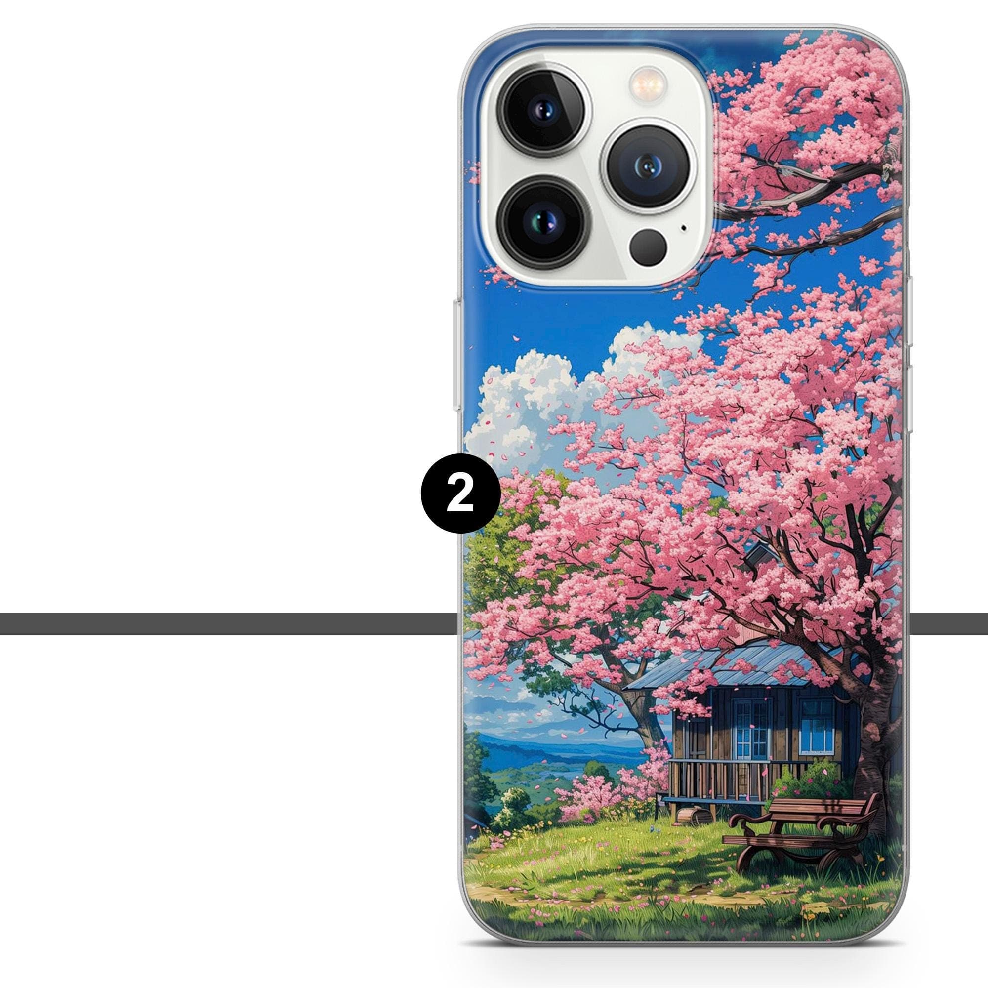 Cherry Blossom Phone Case Anime Sakura Lofi Cover for iPhone 17e, 16, 15, 14, 13, 12, Samsung S26, S25, A17, A57, Pixel 10A, 9A, 8 - image 4