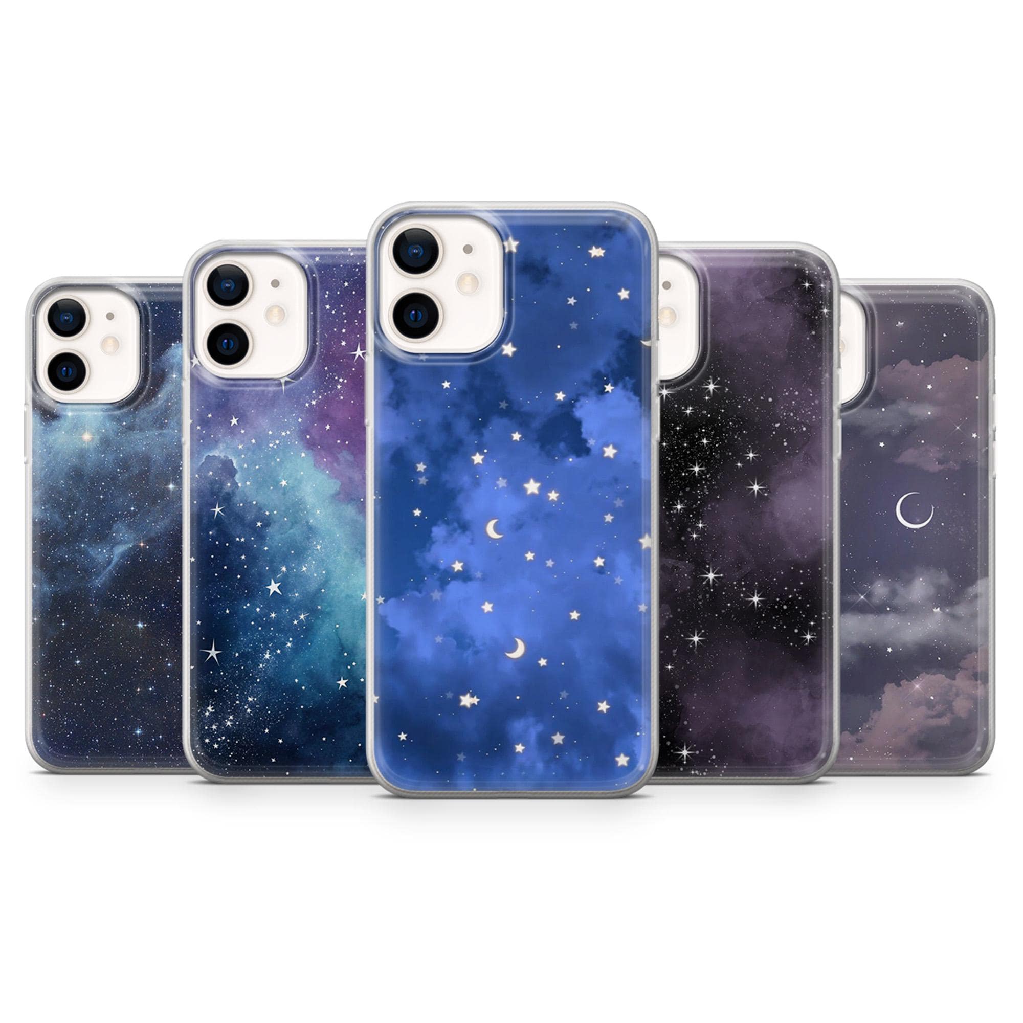 Night Sky Phone Case Stars Celestial Cover for iPhone 17 Pro, 16, 15, 14, 13, 12, Samsung S25, S24, A16, A56, Pixel 10, 9A, 8