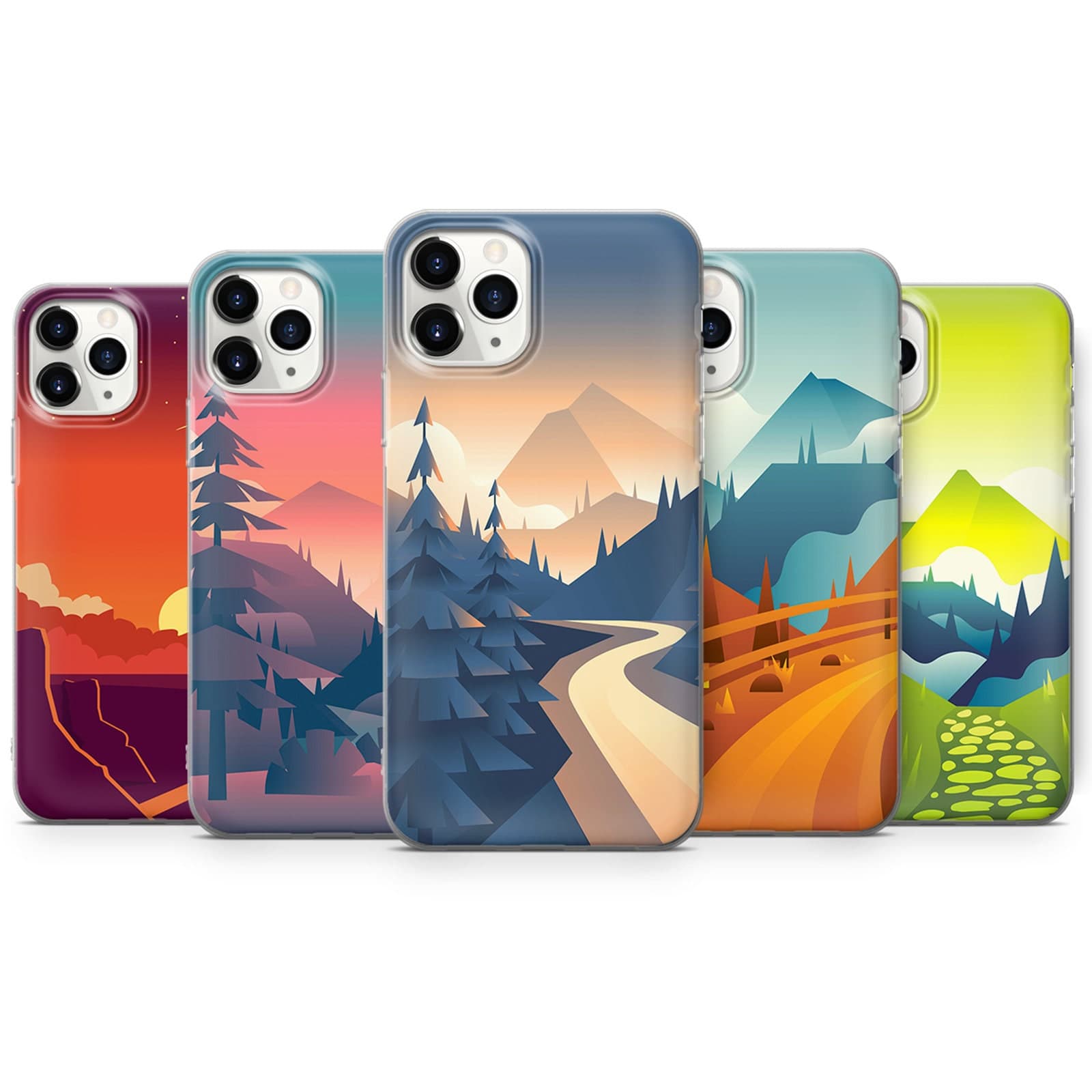 Mountain Sunrise Phone Case fit for iPhone 14, 13 Pro, 12 mini, 11, XR, 7+, 7 & Samsung A50, A51, S21, A53, Huawei P20, P30 Pro D117