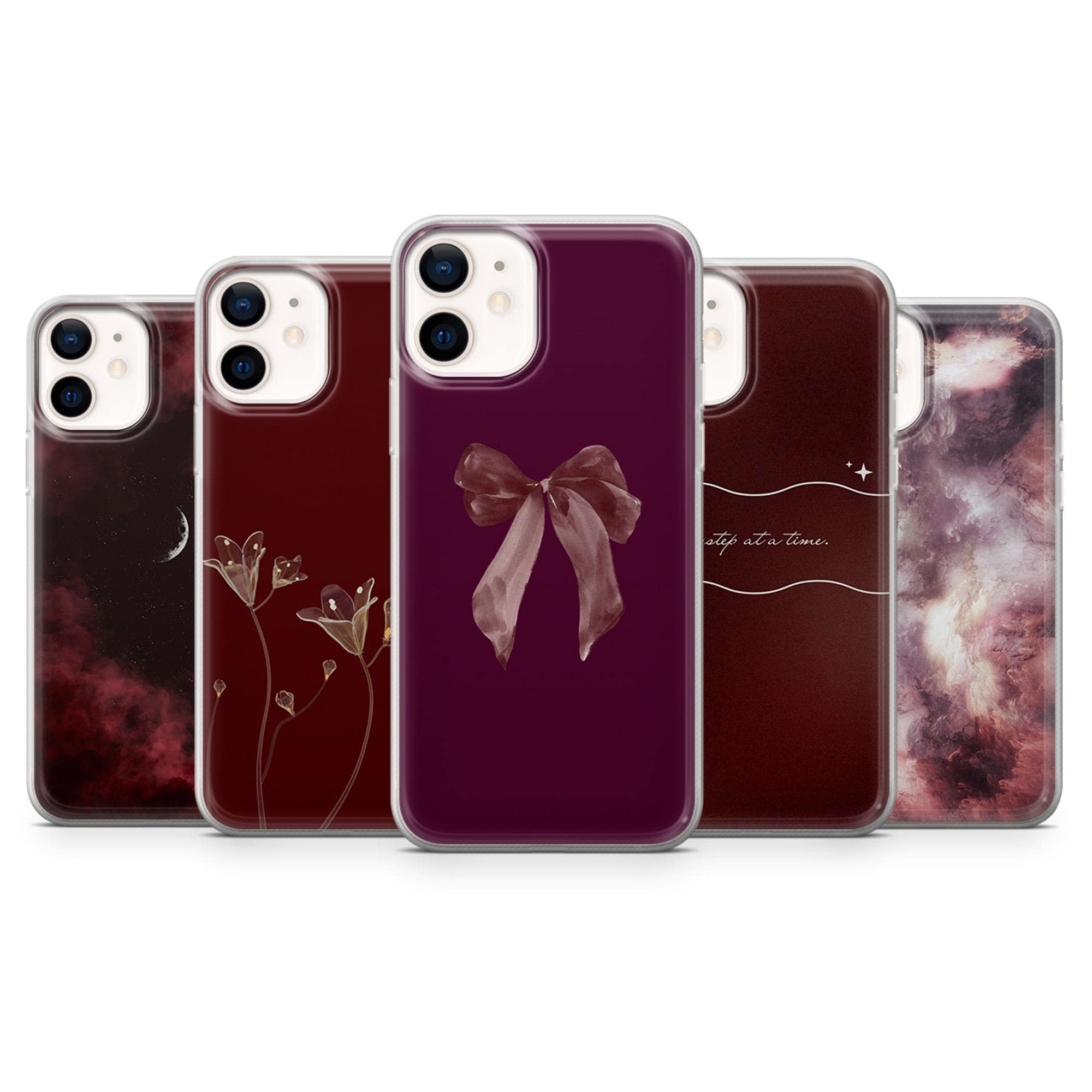 Burgundy Phone Case Dark Red Wine Red Cover for iPhone 17 Pro, 16, 15, 14, 13, 12, Samsung S25, S24, A16, A56, Pixel 10, 9A, 8