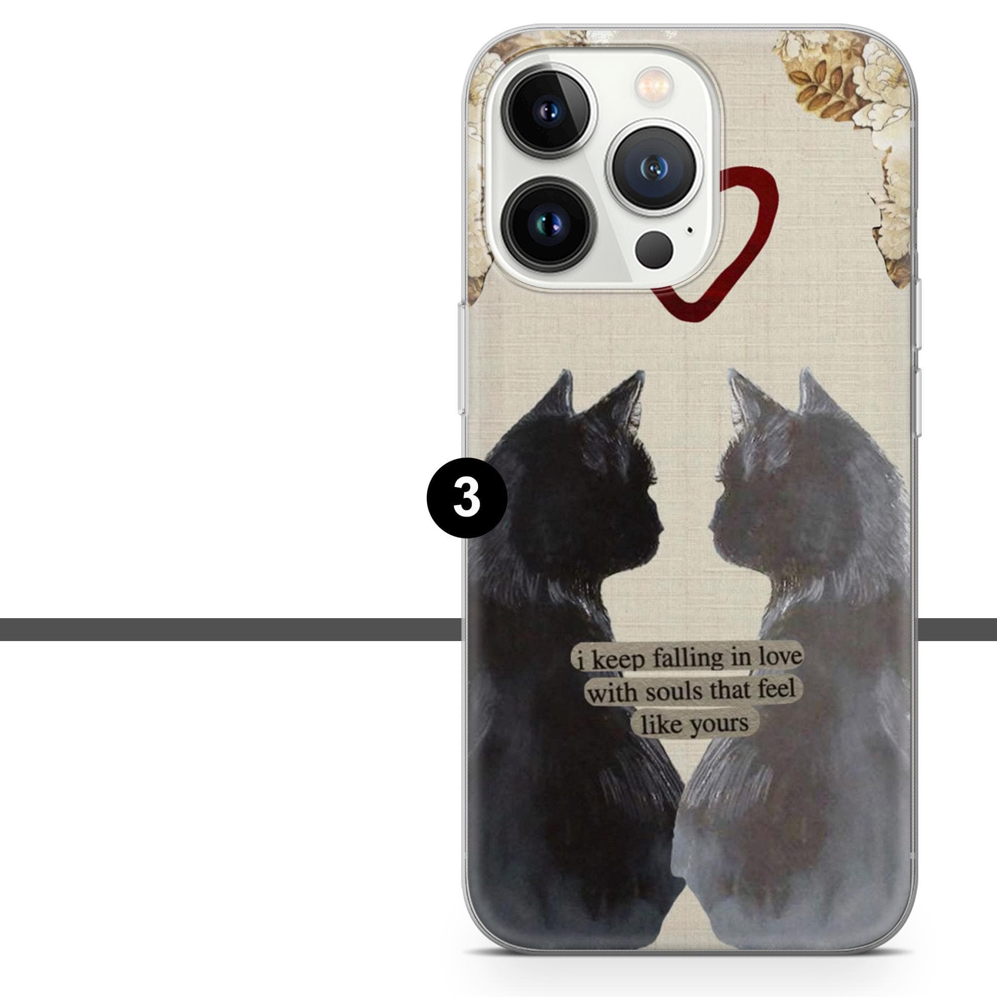 Black Cat Phone Case Grunge Gothic Cat Cover for iPhone 17 Pro, 16, 15, 14, 13, 12, Samsung S25, S24, A16, A56, Pixel 10, 9A, 8 - image 5