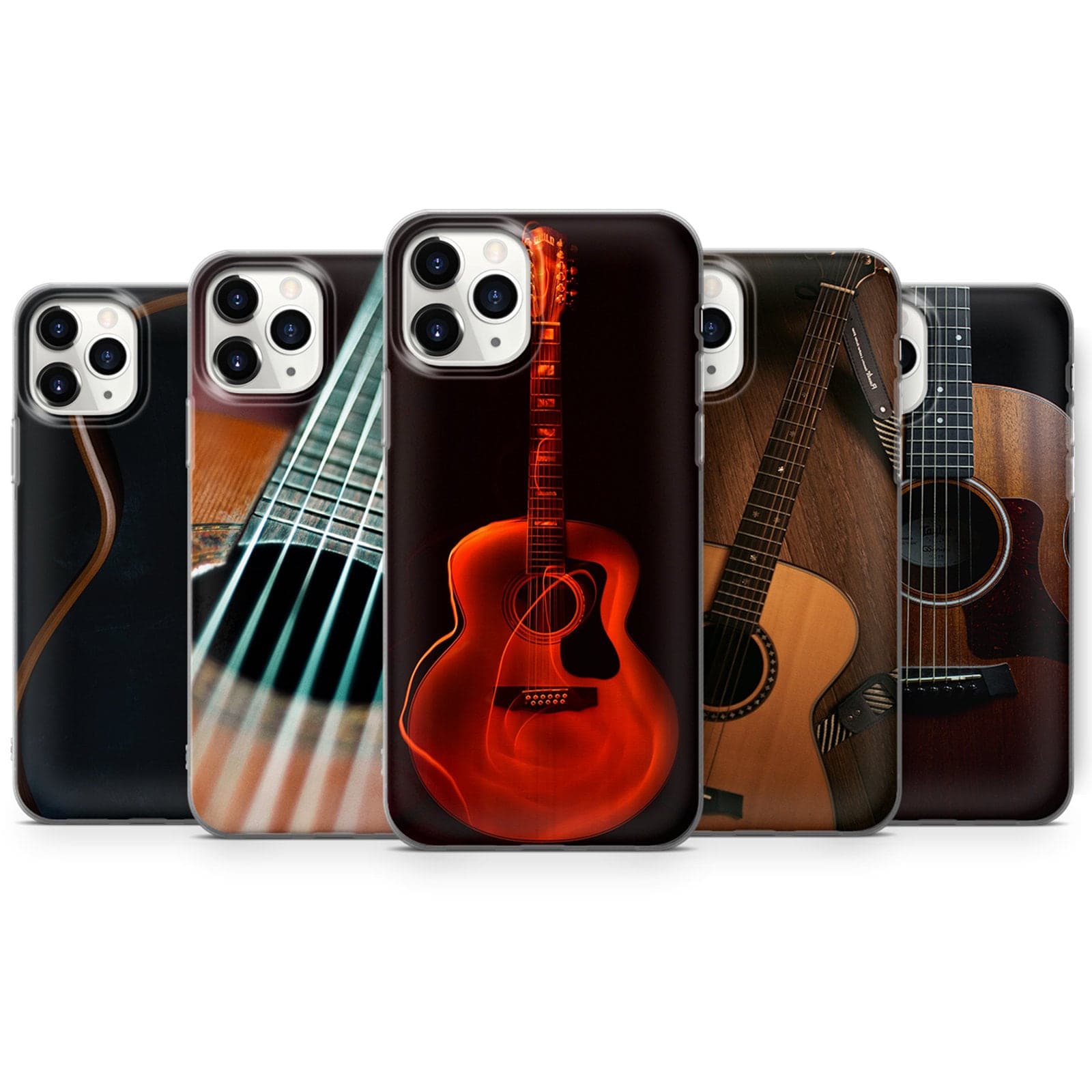 Guitar Classic Acoustic Phone Case fit for iPhone 14, 13 Pro, 12 mini, 11, XR, 7+, 7 & Samsung A50, A51, S21, A53, Huawei P20, P30 Pro D138