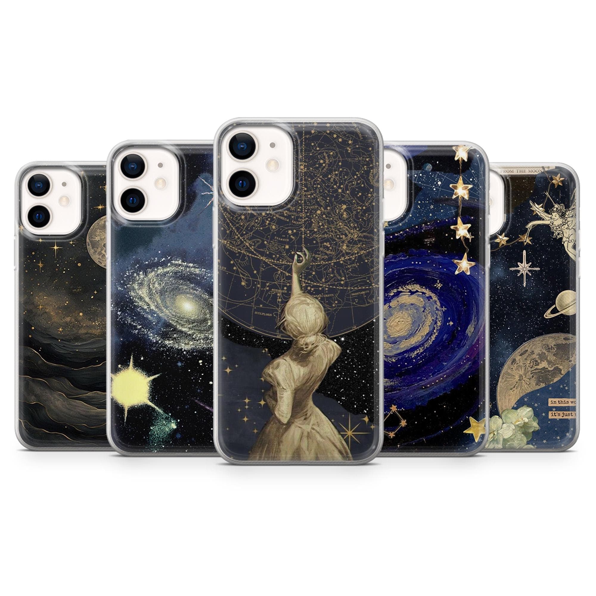 Celestial Phone Case Celestial Space Night Sky Cover for iPhone 17 Pro, 16, 15, 14, 13, 12, Samsung S25, S24, A16, A56, Pixel 10, 9A, 8