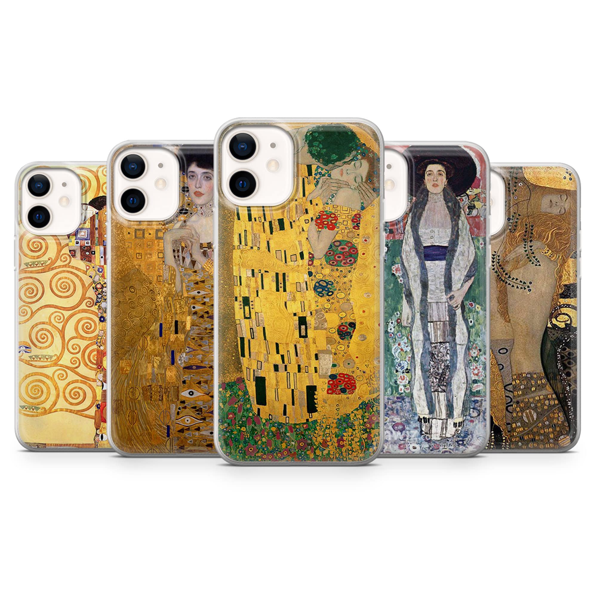 Painting Gustav Klimt Kiss Phone Case fit for iPhone 14, 13 Pro, 12 mini, 11, XR, 7+, 7 & Samsung A50, A51, S21, A53, Huawei P20, P30 ProD72