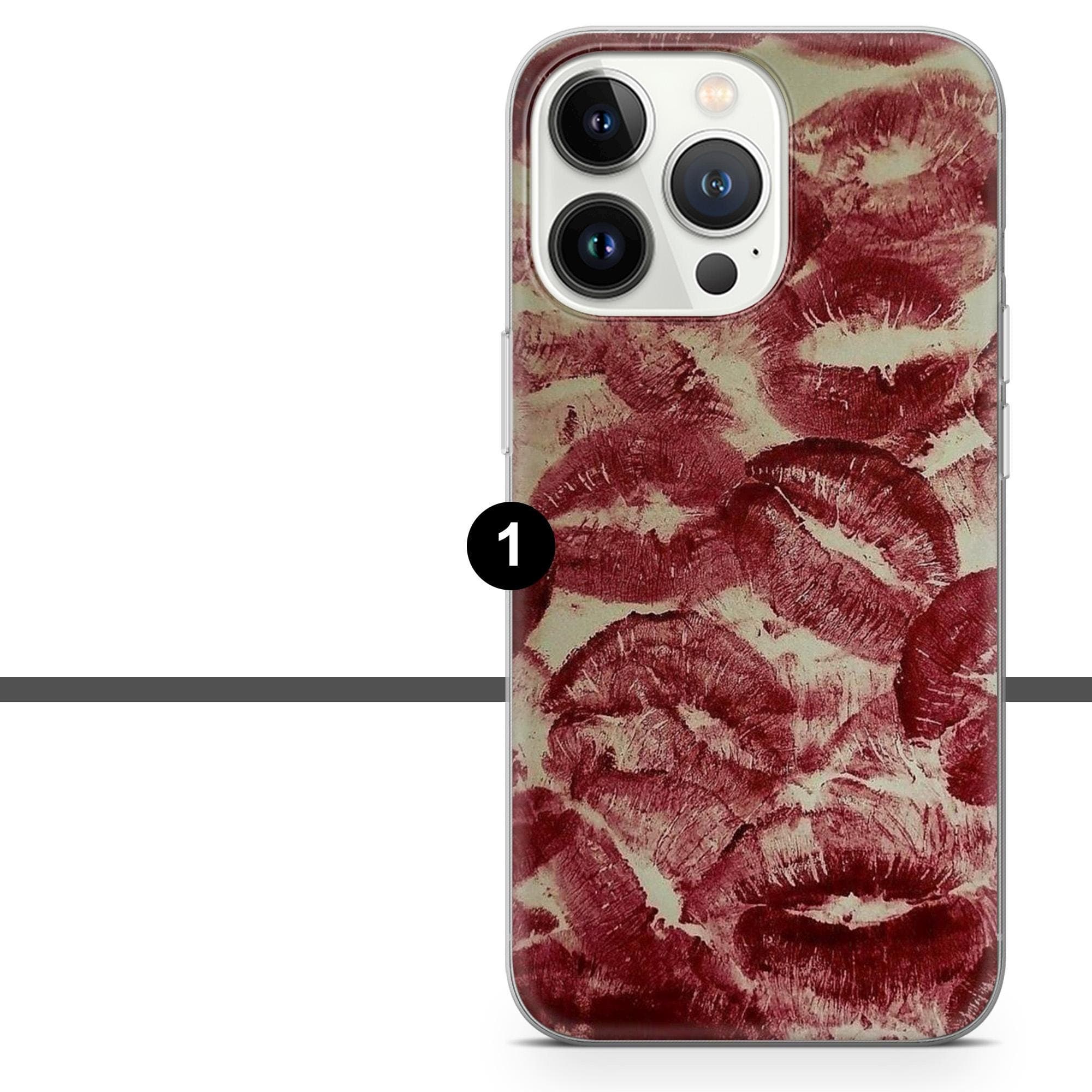 Kiss Mark Phone Case Lipstick Kisses Valentines Day Cover for iPhone 17 Pro, 16, 15, 14, 13, 12, Samsung S25, S24, A16, A56, Pixel 10, 9A, 8 - image 3