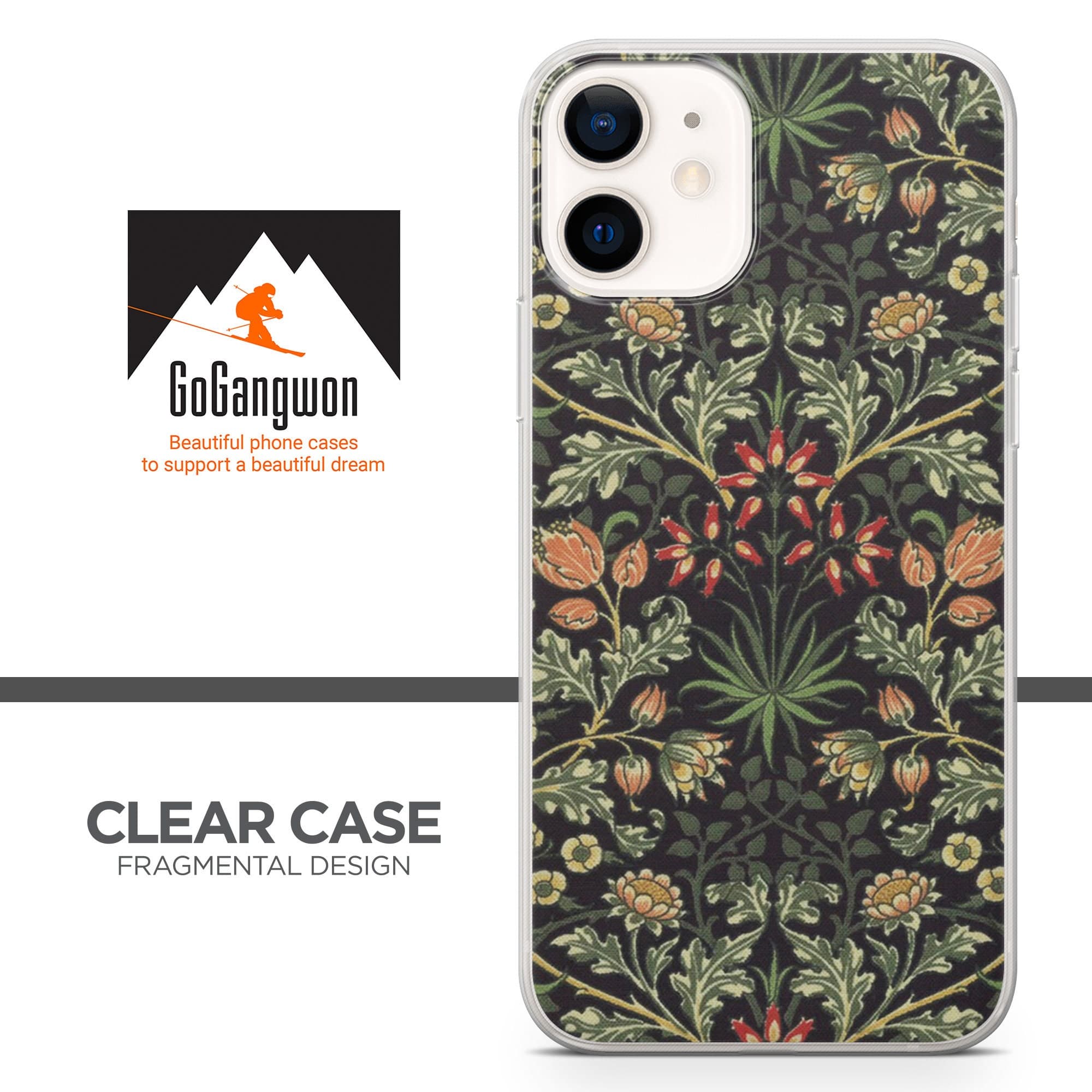 William Morris Floral Phone Case fit for iPhone 14, 13 Pro, 12 mini, 11, XR, 7+, 7 & Samsung A50, A51, S21, A53, Huawei P20, P30 Pro D62 - image 3
