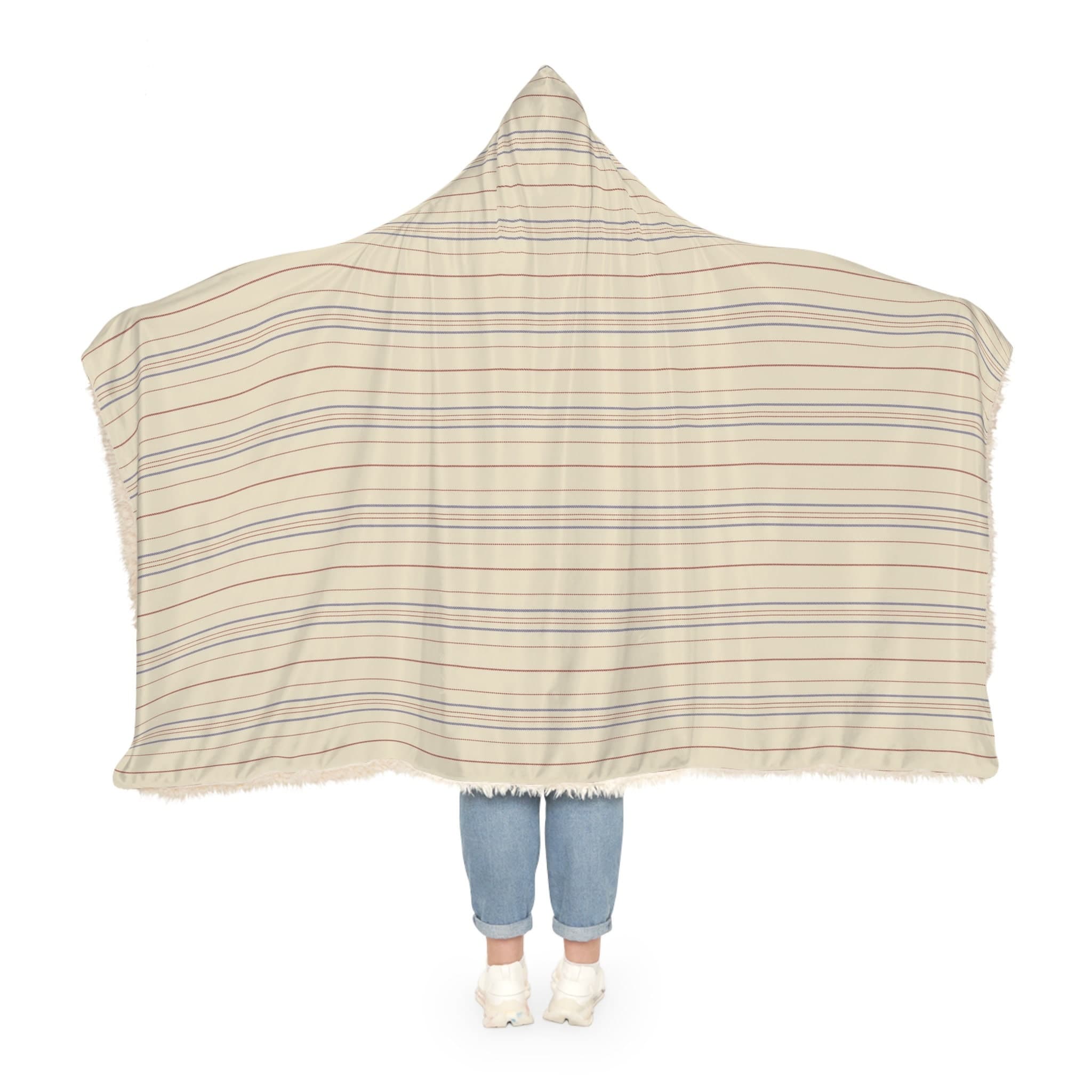 Striped Hooded Blanket, Oversized Blanket Hoodie, Sherpa Blanket, Fleece, Adult Cape, Wearable Snuggle Throw, Gift for her, Aztec, Camping