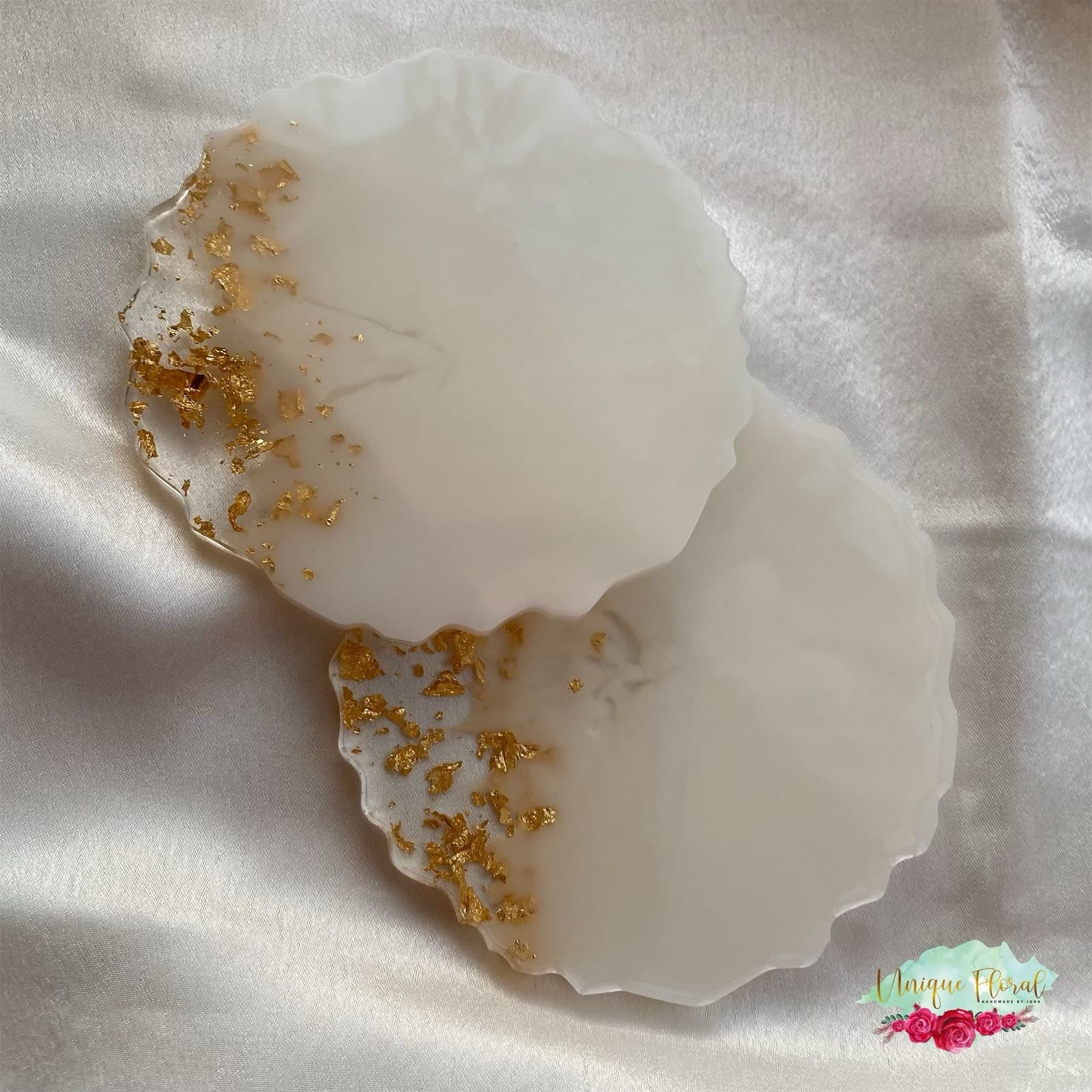 White Resin Coasters (13cm x 13cm) | Home Decor| Trinket Dish| Gift | Coaster | Vanity Dish
