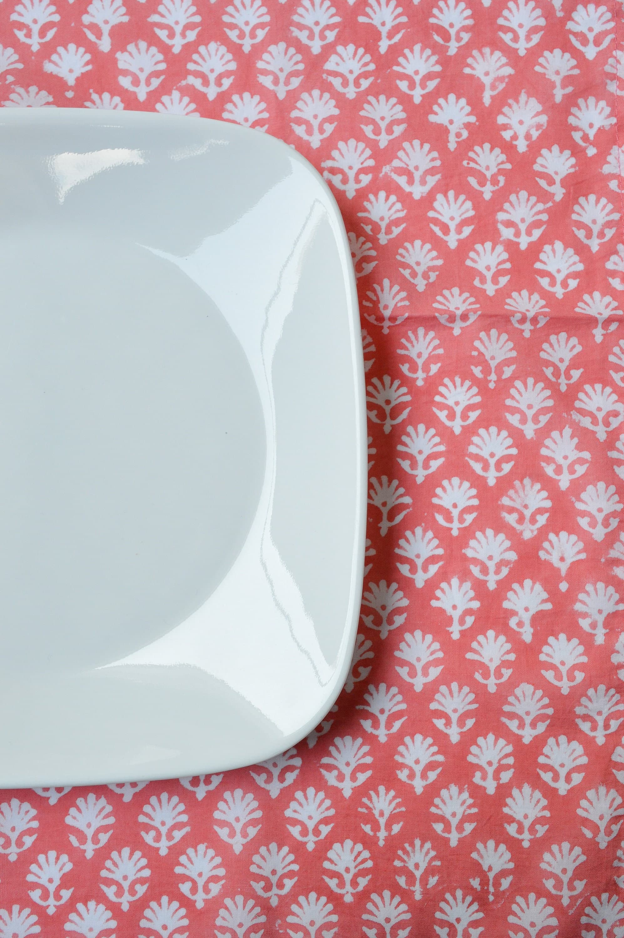 Hand Block Printed Cotton Dinner Napkins, Minimalist Pink Floral, Set of 4 - image 5
