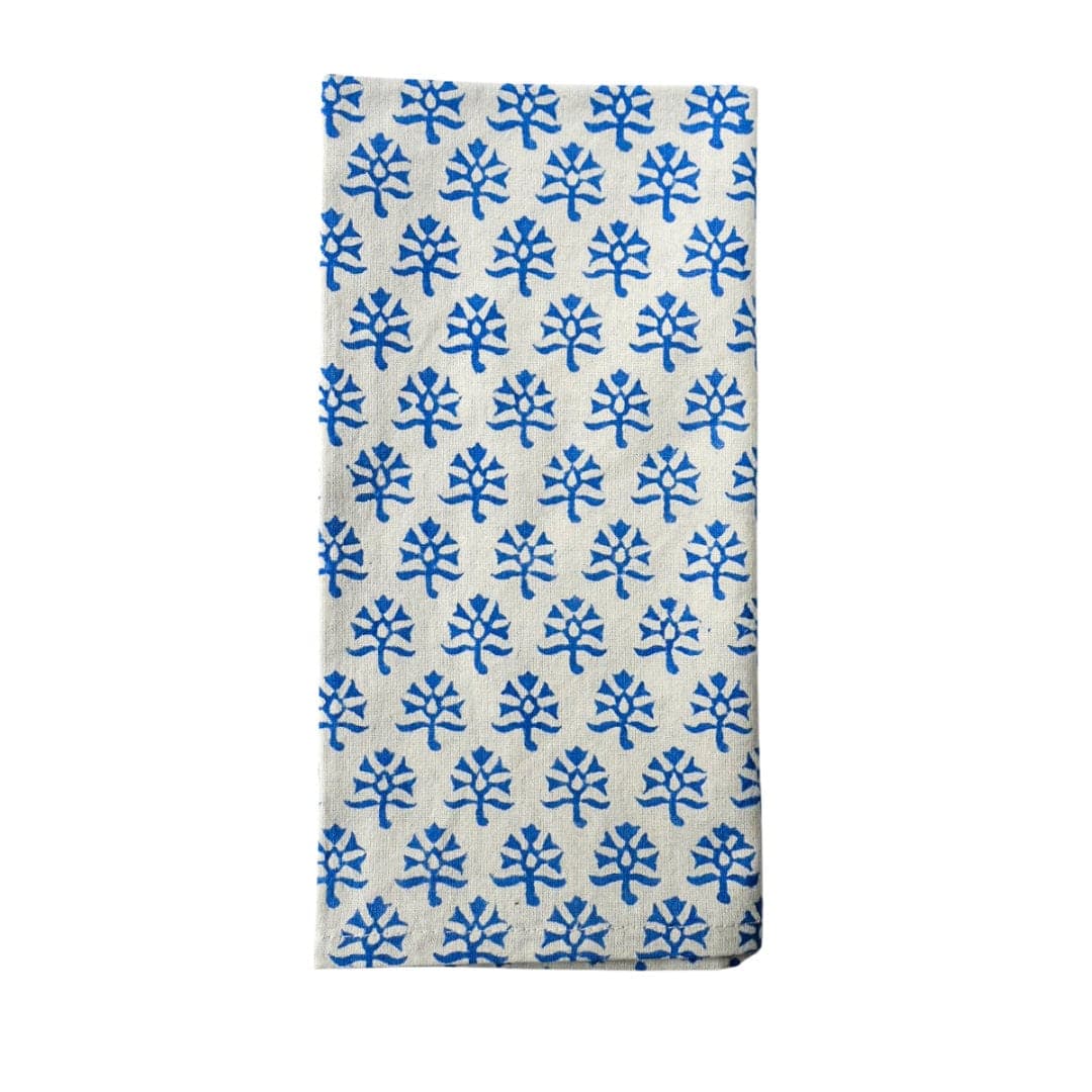 Hand Block Print Cloth Napkins, Set of 4, Blue Boho Table Linens - image 4