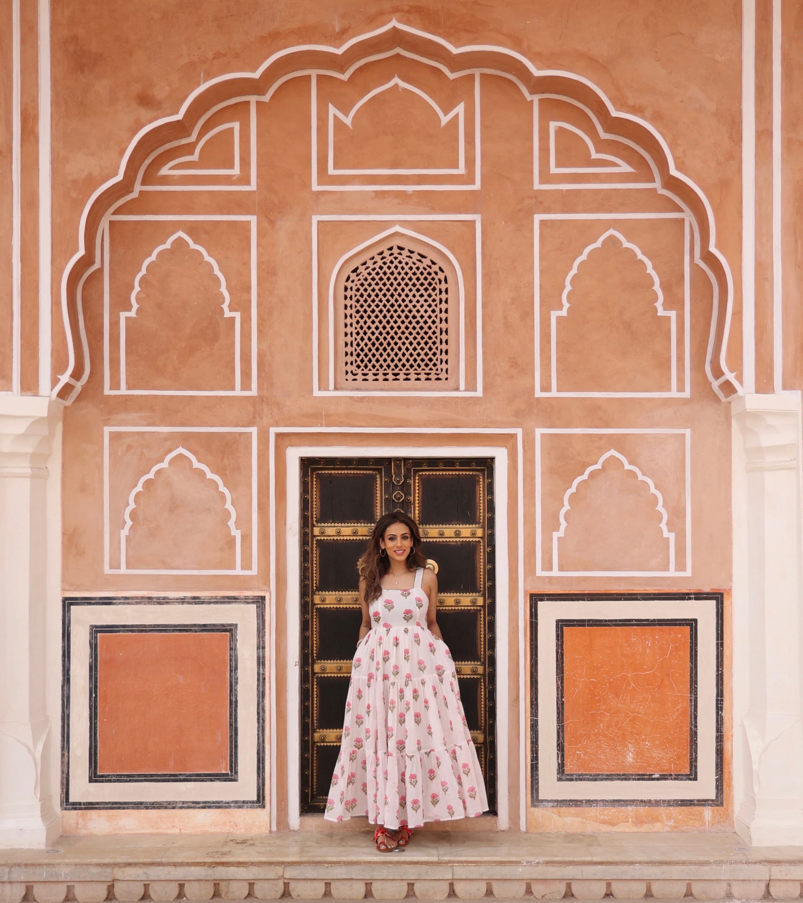 Hand Block Printed Floral Sundress, Organic Cotton Tiered Maxi Dress - image 5