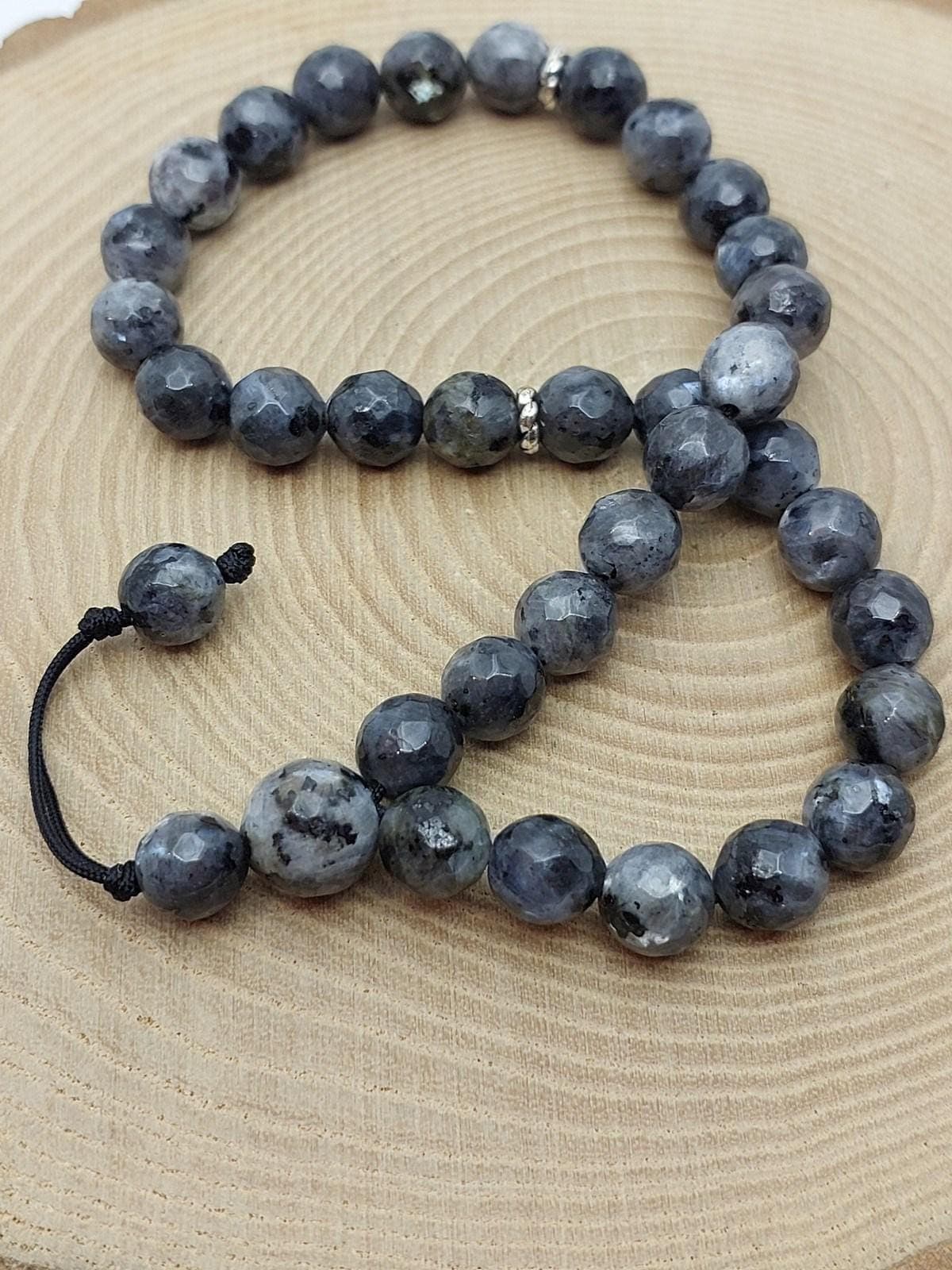 Handmade 33 Beads Faceted Spectrolite Tasbih – 8mm Muslim Prayer Beads for Meditation & Gift (36570)