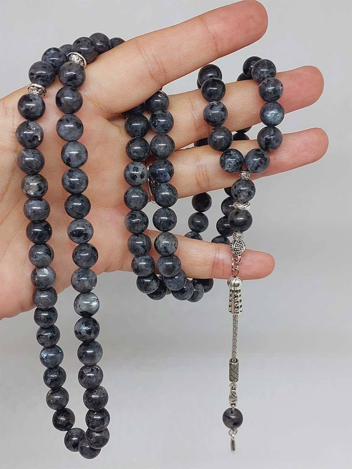Spektrolit Stone 99 beads Rosary 8mm, Tasbih 99, Natural Stone 99 Beads, Tasbeeh, Misbaha, Islamic Prayer Beads, Tasbih, Muslim