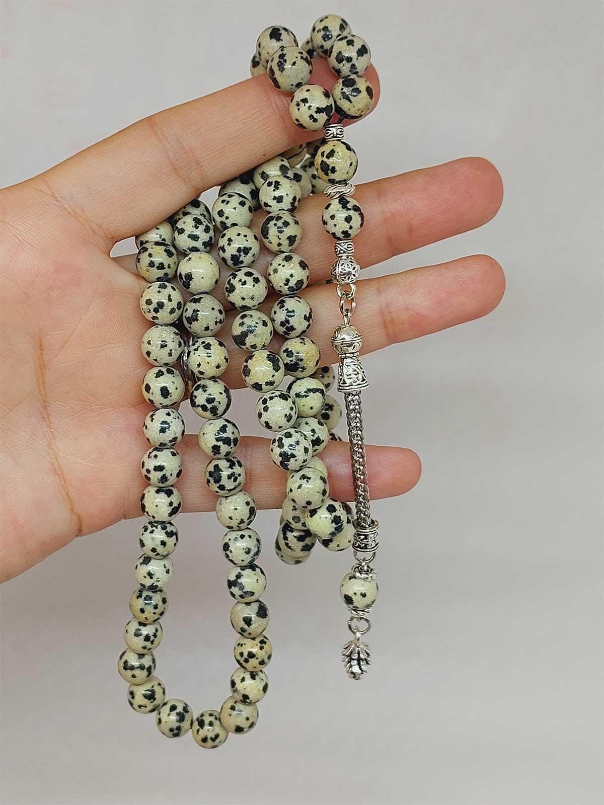 Dalmatian Jasper Stone 99 beads Rosary 8mm, Tasbih 99, Natural Stone 99 Beads, Tasbeeh, Misbaha, Islamic Prayer Beads, Tasbih, Muslim - image 5