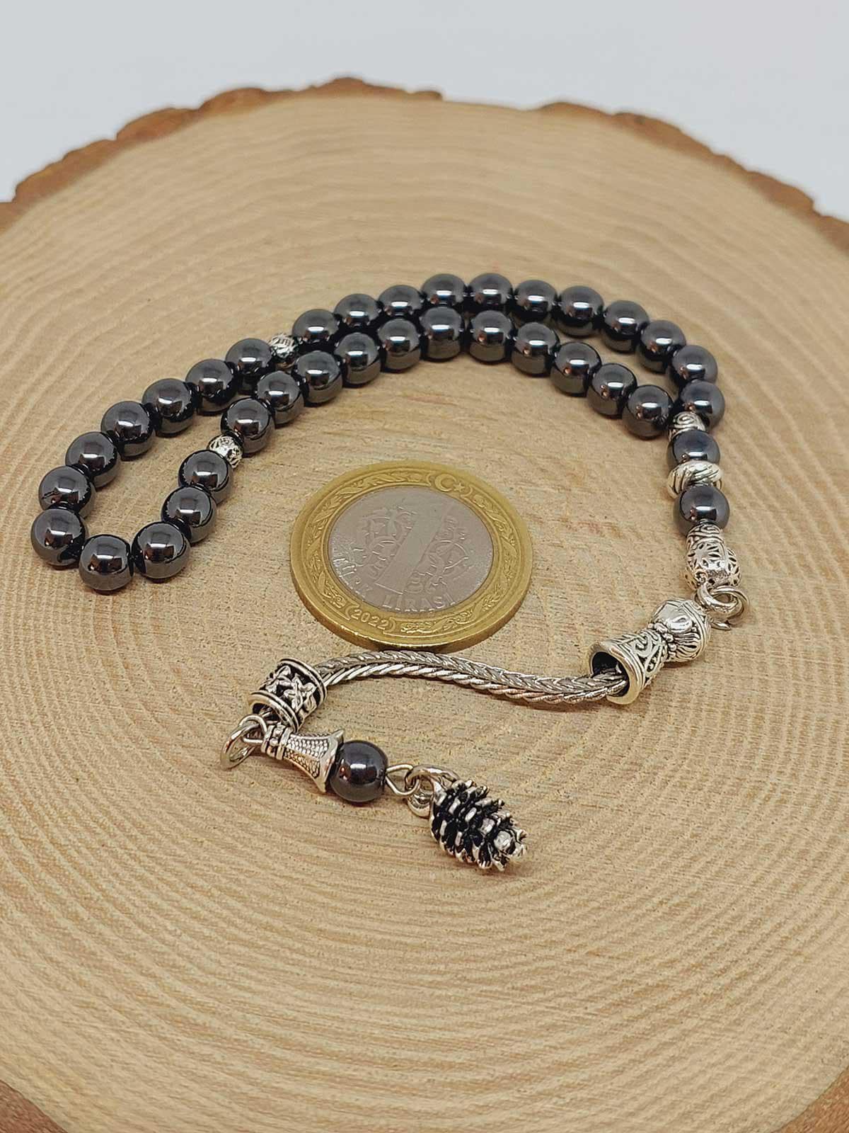 Hematite Stone 33 beads Rosary 6mm, Tasbih 33, Natural Stone 33 Beads, Tasbeeh, Misbaha, Tasbih - image 4