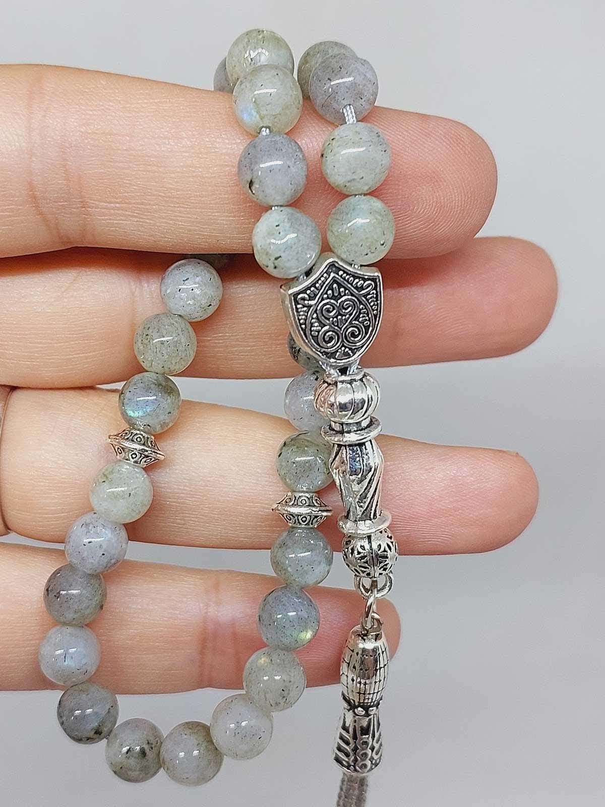Labradorit Stone 33 beads Rosary 6mm, Tasbih 33, Natural Stone 33 Beads, Tasbeeh, Misbaha, Tasbih