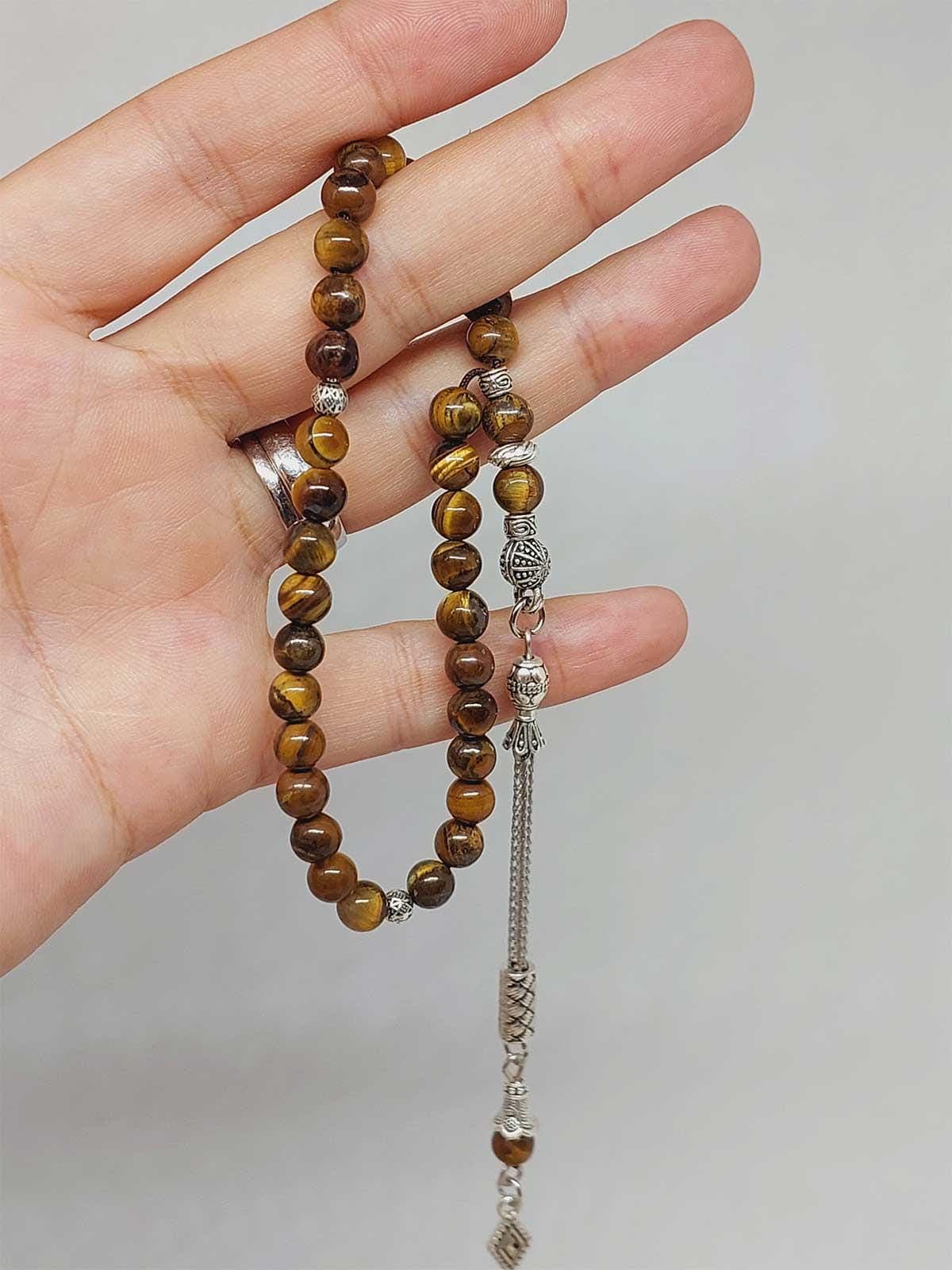 Tiger Eye Stone 33 beads Rosary 6mm, Tasbih 33, Natural Stone 33 Beads, Tasbeeh, Misbaha, Tasbih