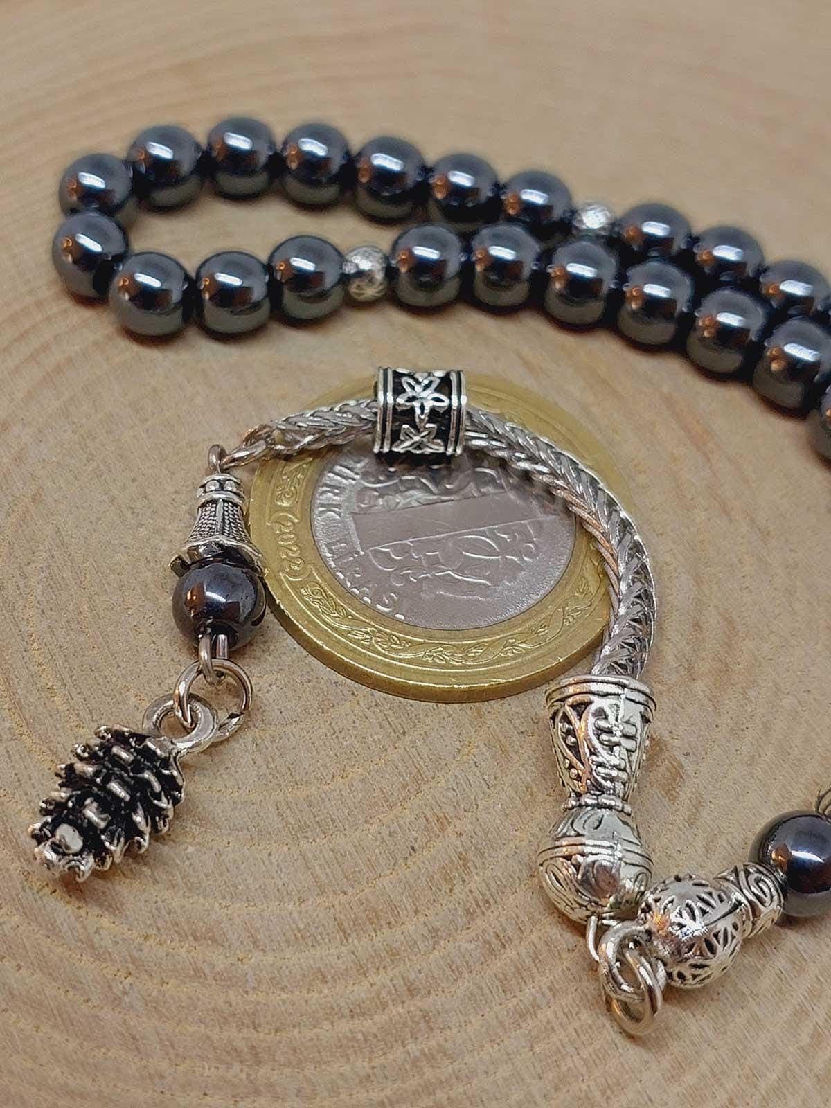 Hematite Stone 33 beads Rosary 6mm, Tasbih 33, Natural Stone 33 Beads, Tasbeeh, Misbaha, Tasbih - image 5