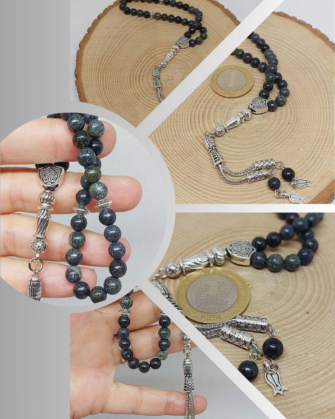 Serpentinite Stone 33 beads Rosary 6mm, Tasbih 33, Natural Stone 33 Beads, Tasbeeh, Misbaha, Tasbih - image 3