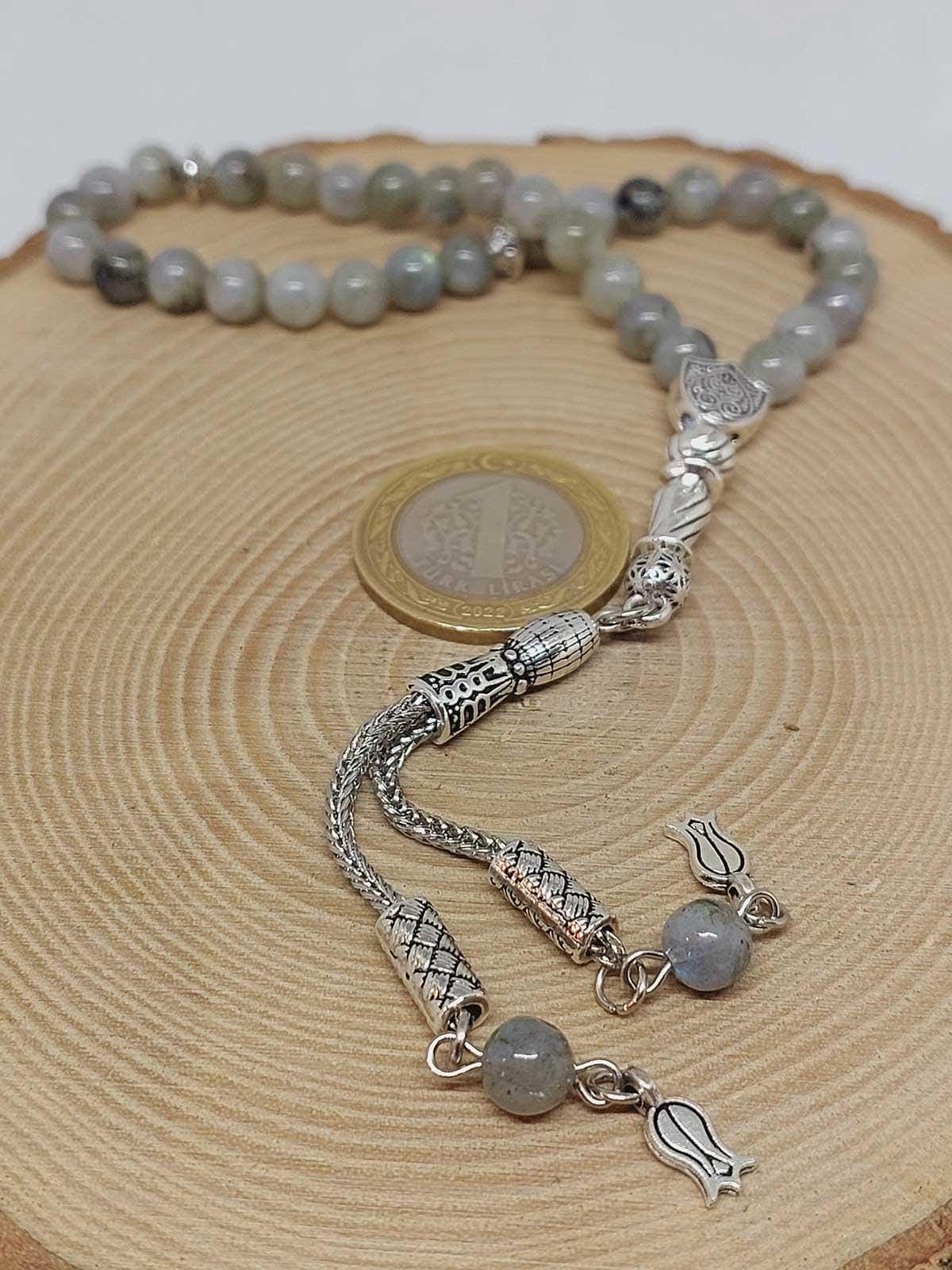 Labradorit Stone 33 beads Rosary 6mm, Tasbih 33, Natural Stone 33 Beads, Tasbeeh, Misbaha, Tasbih - image 4