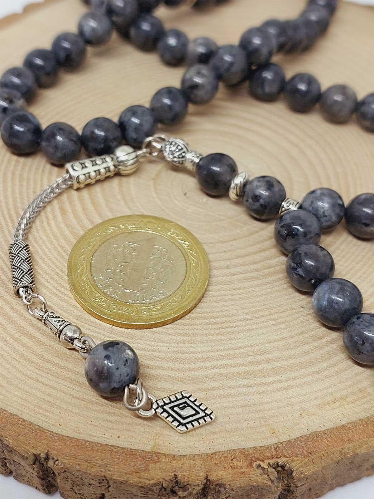 Spektrolit Stone 99 beads Rosary 8mm, Tasbih 99, Natural Stone 99 Beads, Tasbeeh, Misbaha, Islamic Prayer Beads, Tasbih, Muslim - image 4