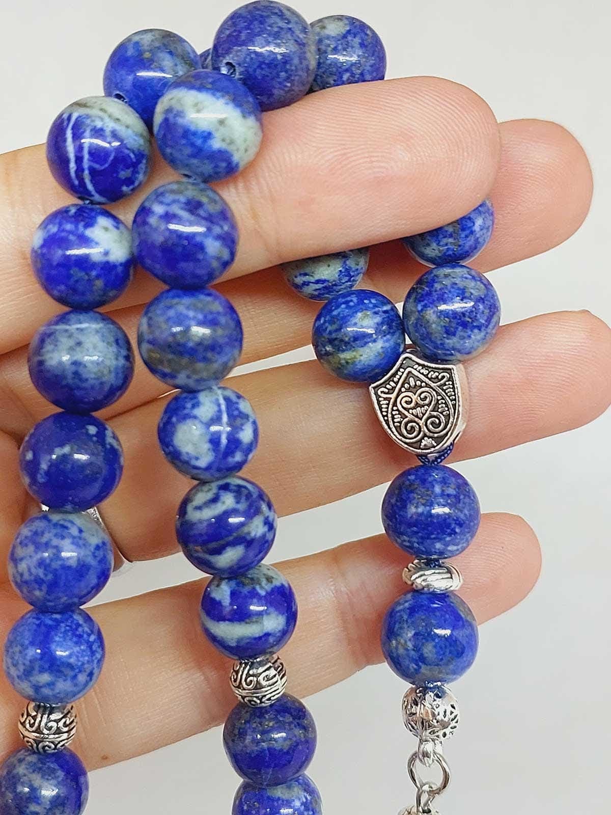 Lapis Lazuli Stone 33 beads Rosary 10mm, Tasbih 99, Natural Stone 33 Beads, Tasbeeh, Misbaha, Islamic Prayer Beads, Tasbih