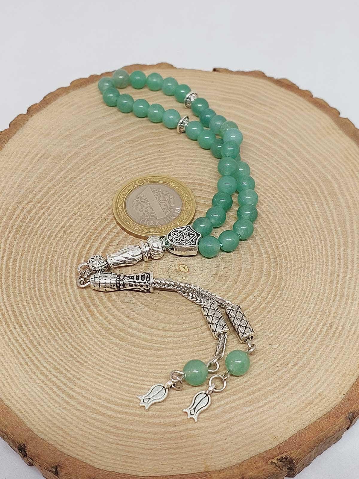Aventurine Stone 33 beads Rosary 6mm, Tasbih 33, Natural Stone 33 Beads, Tasbeeh, Misbaha, Tasbih - image 4