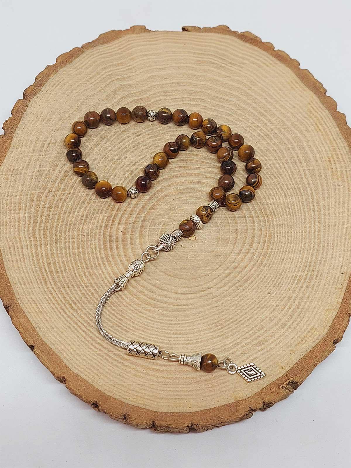 Tiger Eye Stone 33 beads Rosary 6mm, Tasbih 33, Natural Stone 33 Beads, Tasbeeh, Misbaha, Tasbih - image 3