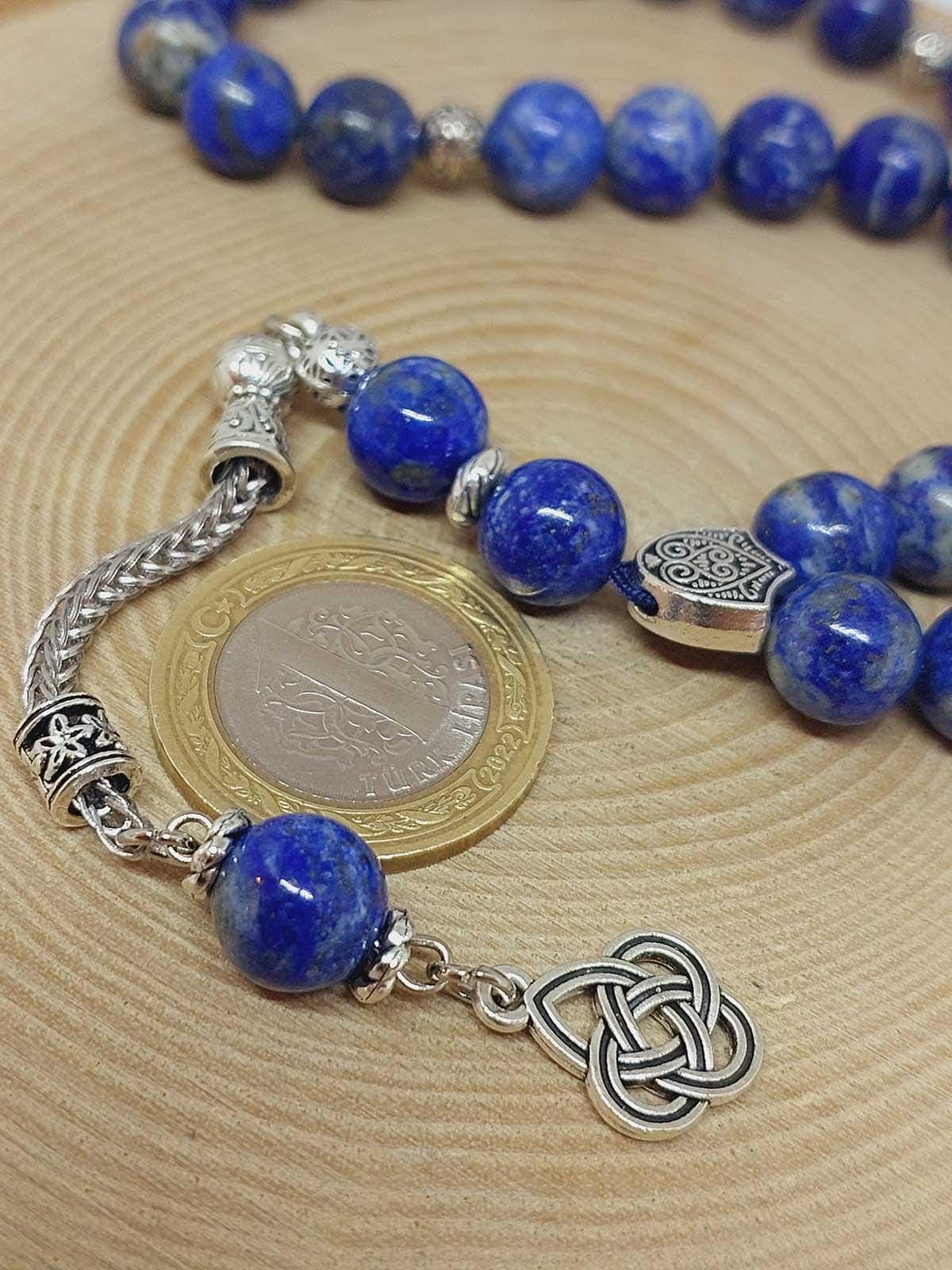 Lapis Lazuli Stone 33 beads Rosary 10mm, Tasbih 99, Natural Stone 33 Beads, Tasbeeh, Misbaha, Islamic Prayer Beads, Tasbih - image 5