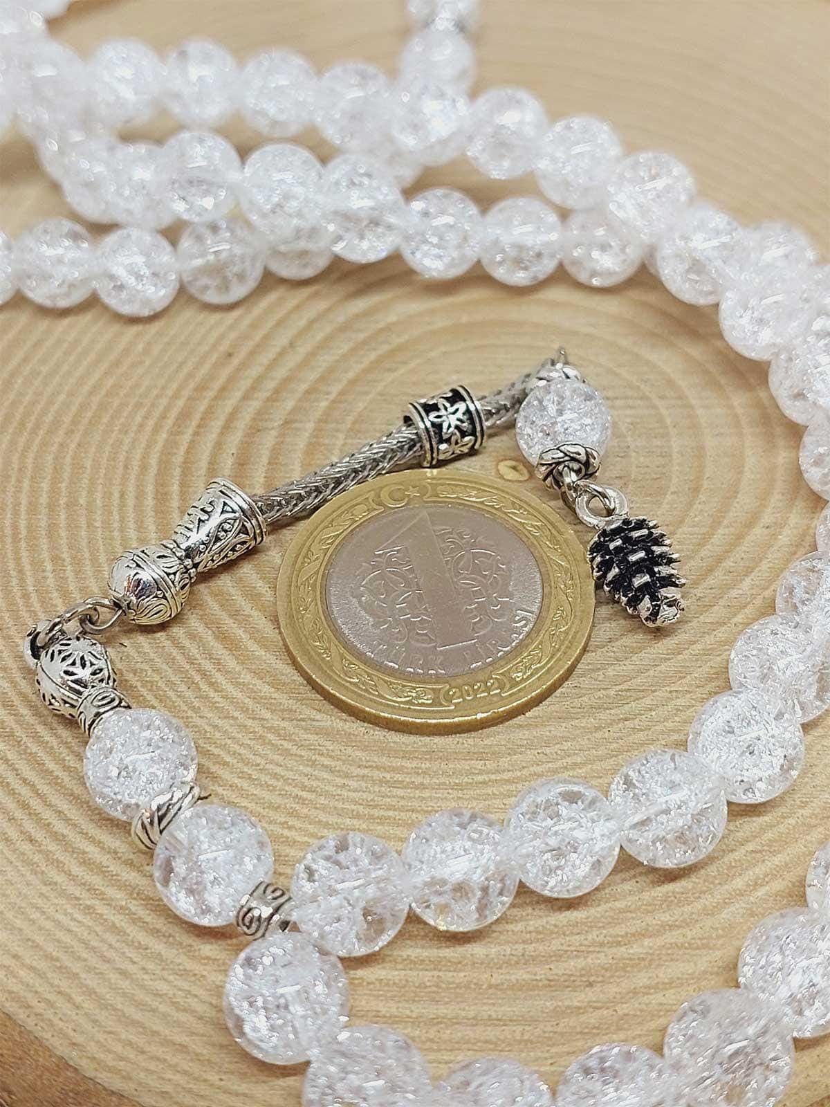Crystallized Quartz Stone 99 beads Rosary 8mm, Tasbih 99, Natural Stone 99 Beads, Tasbeeh, Misbaha, Islamic Prayer Beads, Tasbih, Muslim - image 5